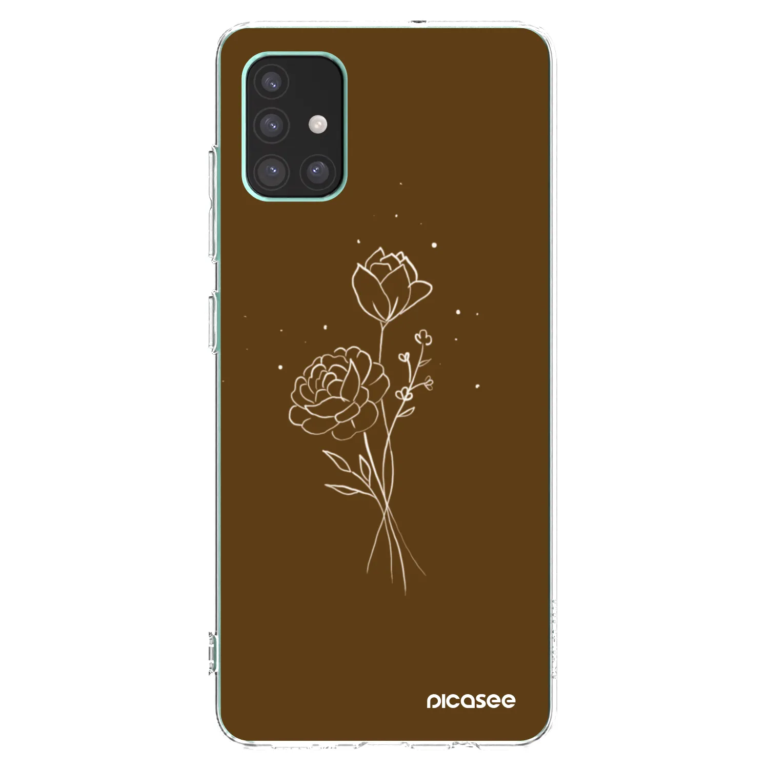 Picasee Samsung Galaxy M51 M515F Hülle - Transparentes Silikon - Brown flowers