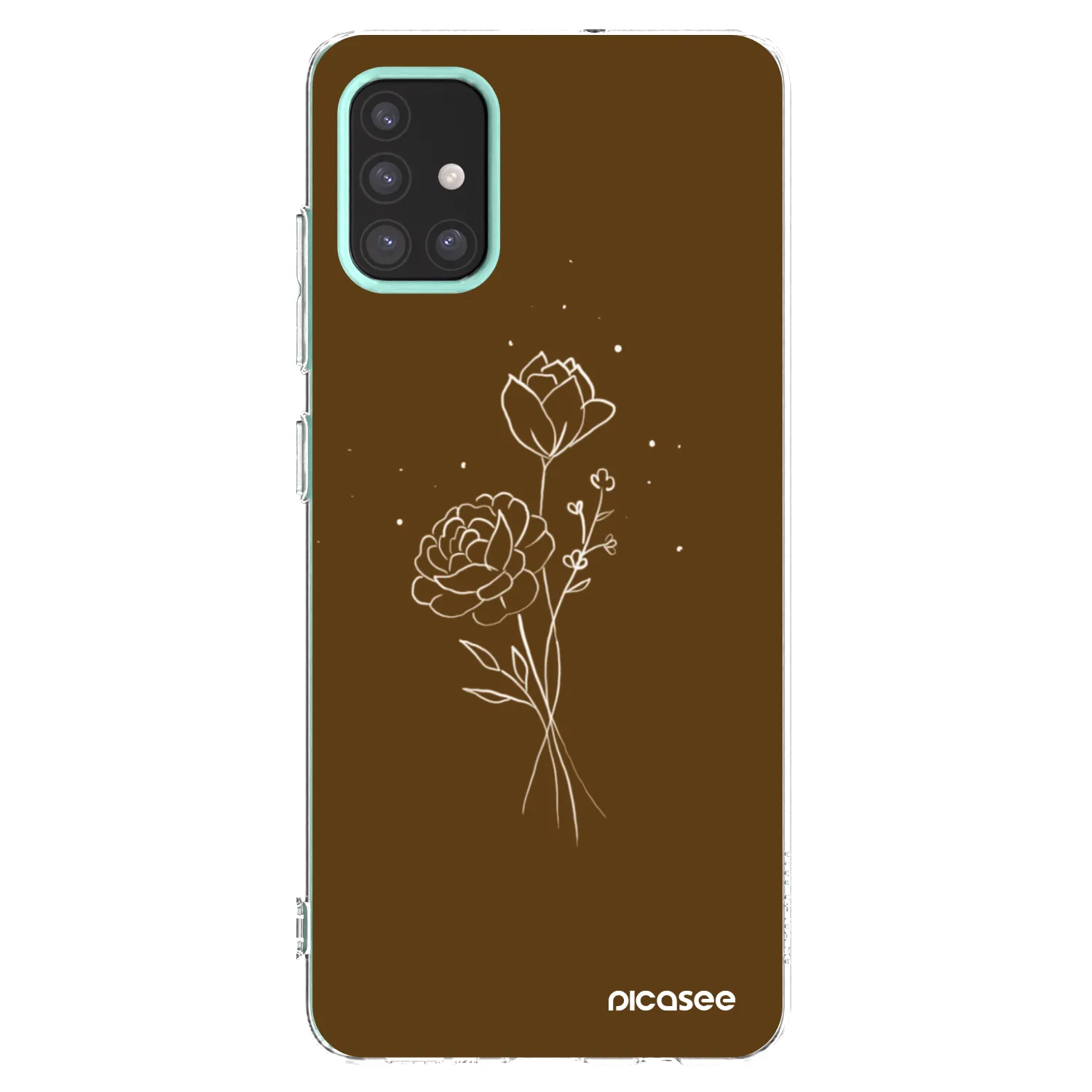Picasee Samsung Galaxy M31s Hülle - Transparentes Silikon - Brown flowers