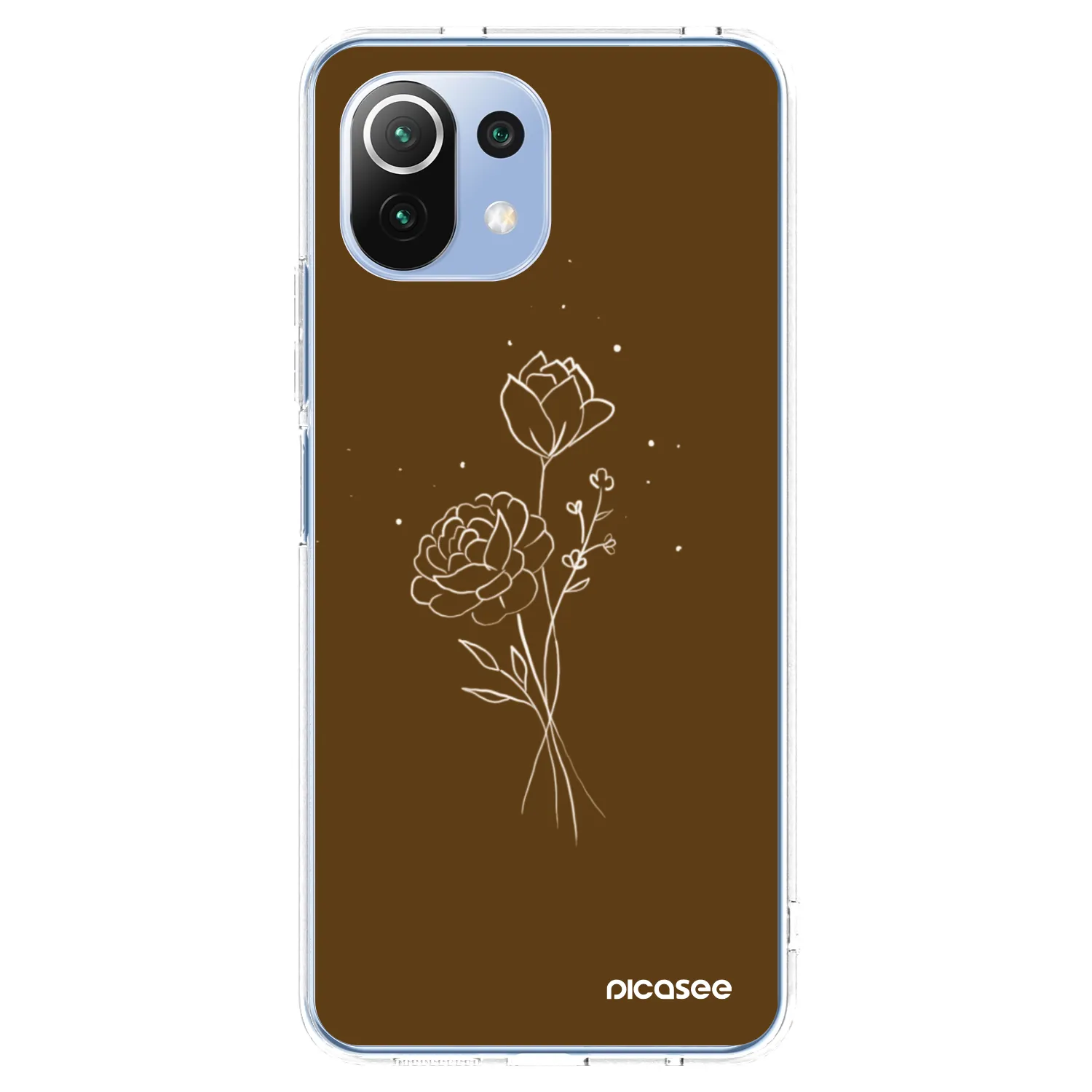 Picasee Xiaomi Mi 11 Lite Hülle - Transparentes Silikon - Brown flowers
