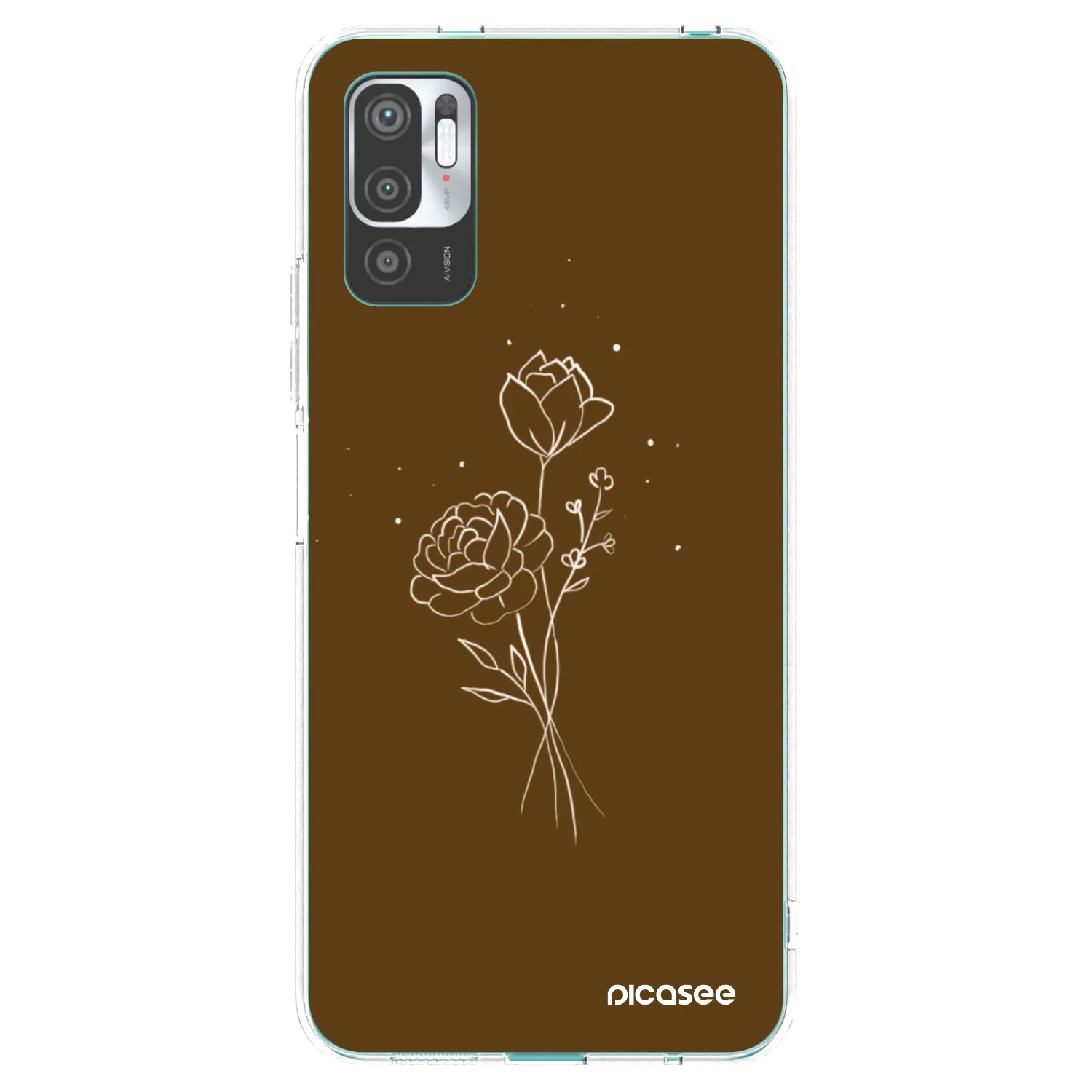 Picasee Xiaomi Redmi Note 10 5G Hülle - Transparentes Silikon - Brown flowers