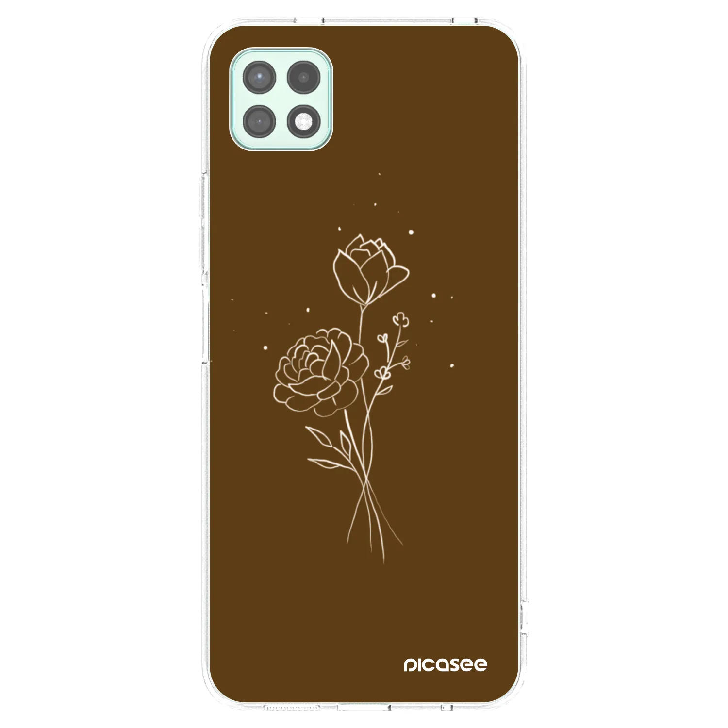 Picasee Samsung Galaxy A22 A226B 5G Hülle - Transparentes Silikon - Brown flowers
