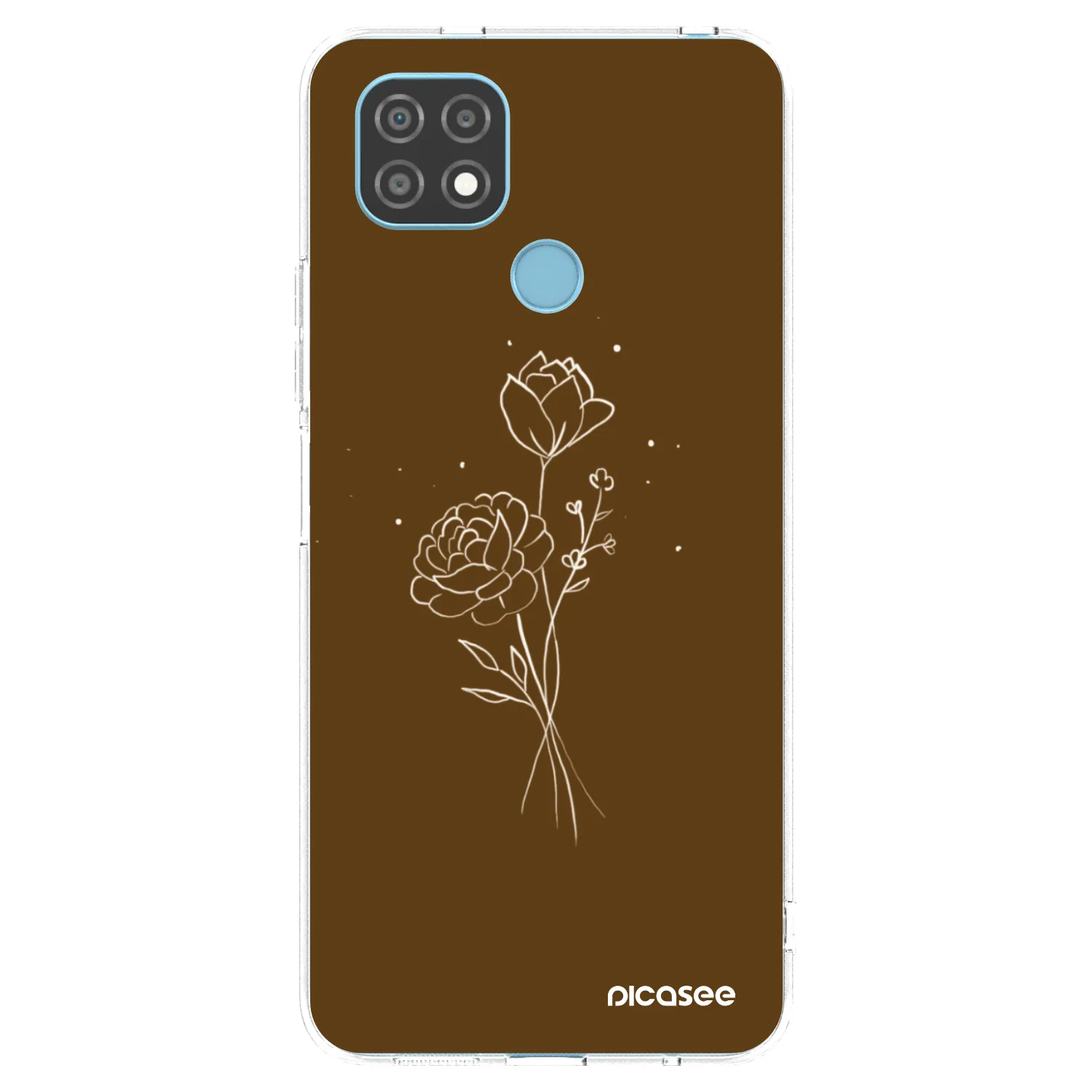 Picasee Realme C21 Hülle - Transparentes Silikon - Brown flowers