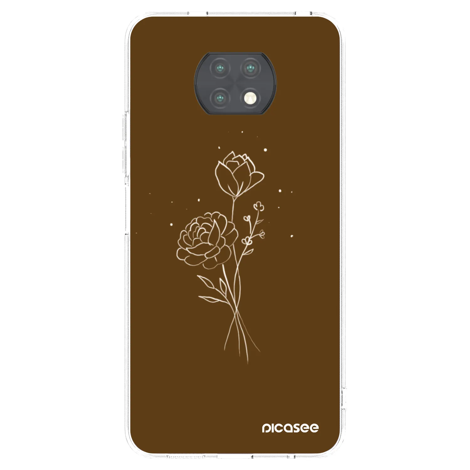 Picasee Xiaomi Redmi Note 9T Hülle - Transparentes Silikon - Brown flowers