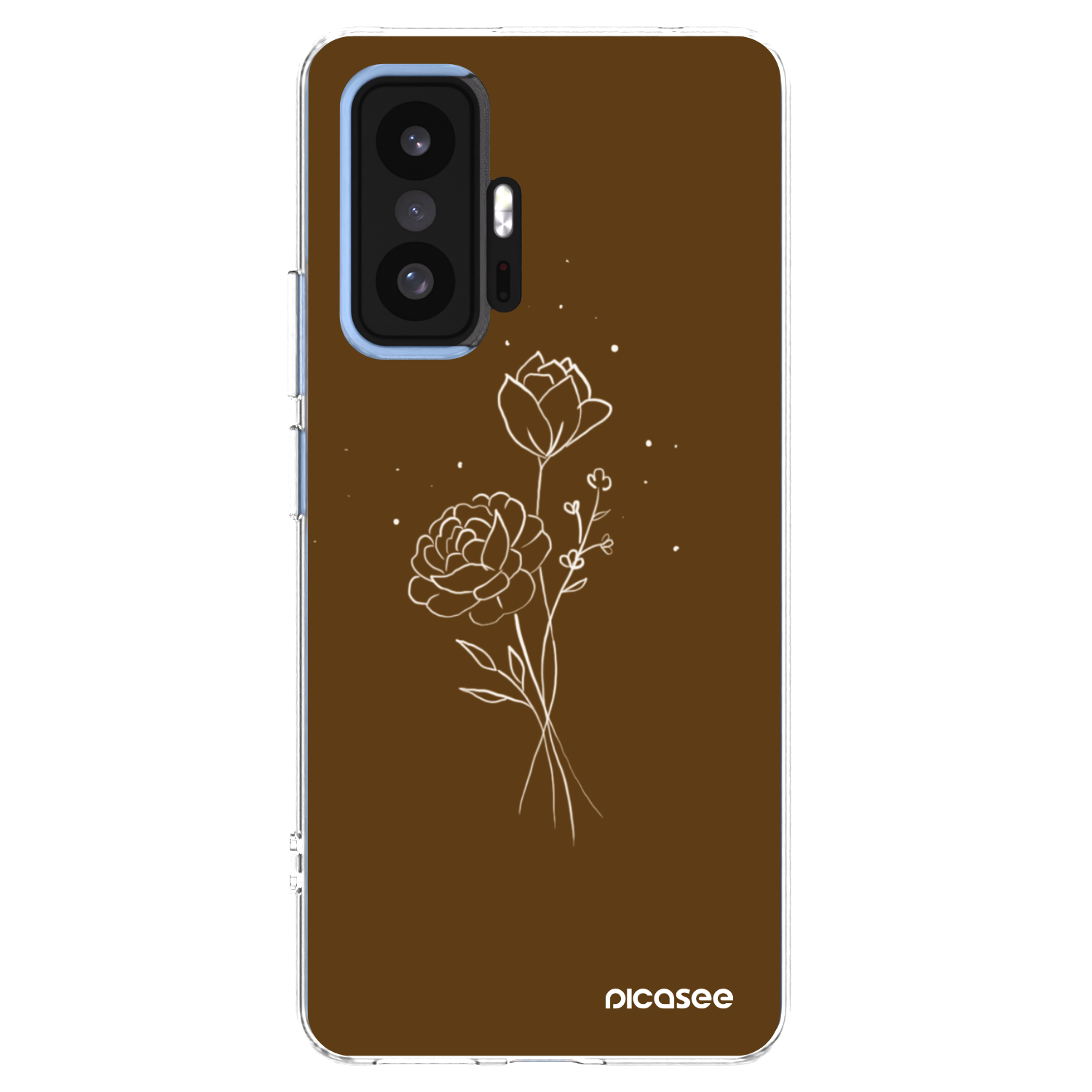 Picasee Xiaomi 11T Pro Hülle - Transparentes Silikon - Brown flowers