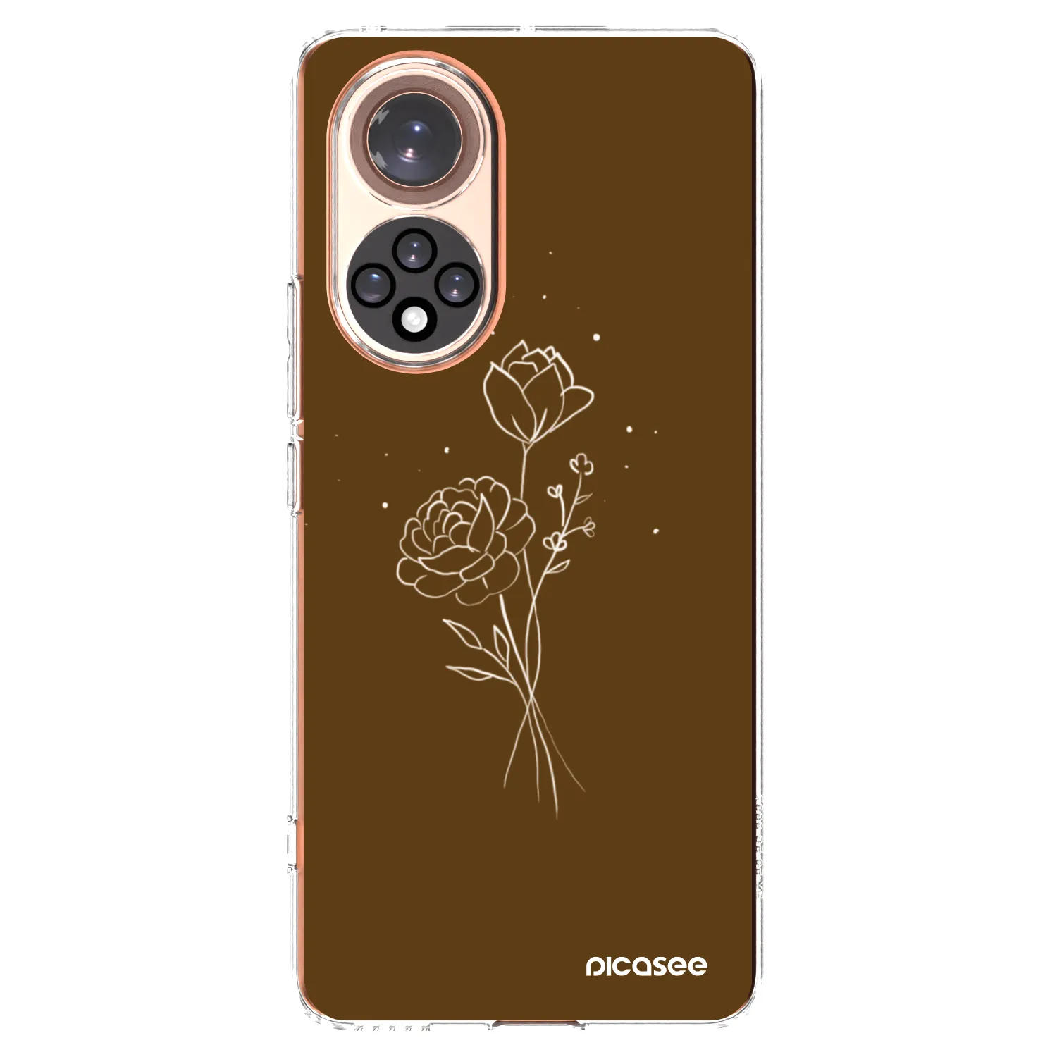 Picasee Huawei Nova 9 Hülle - Transparentes Silikon - Brown flowers