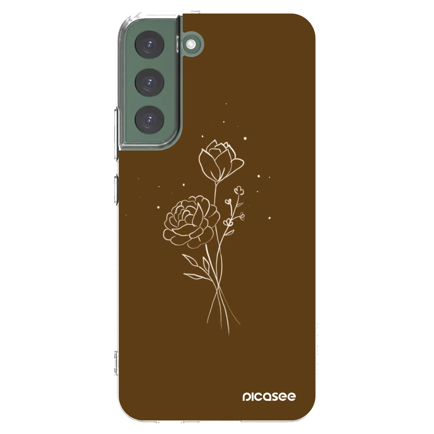 Picasee Samsung Galaxy S22+ 5G Hülle - Transparentes Silikon - Brown flowers