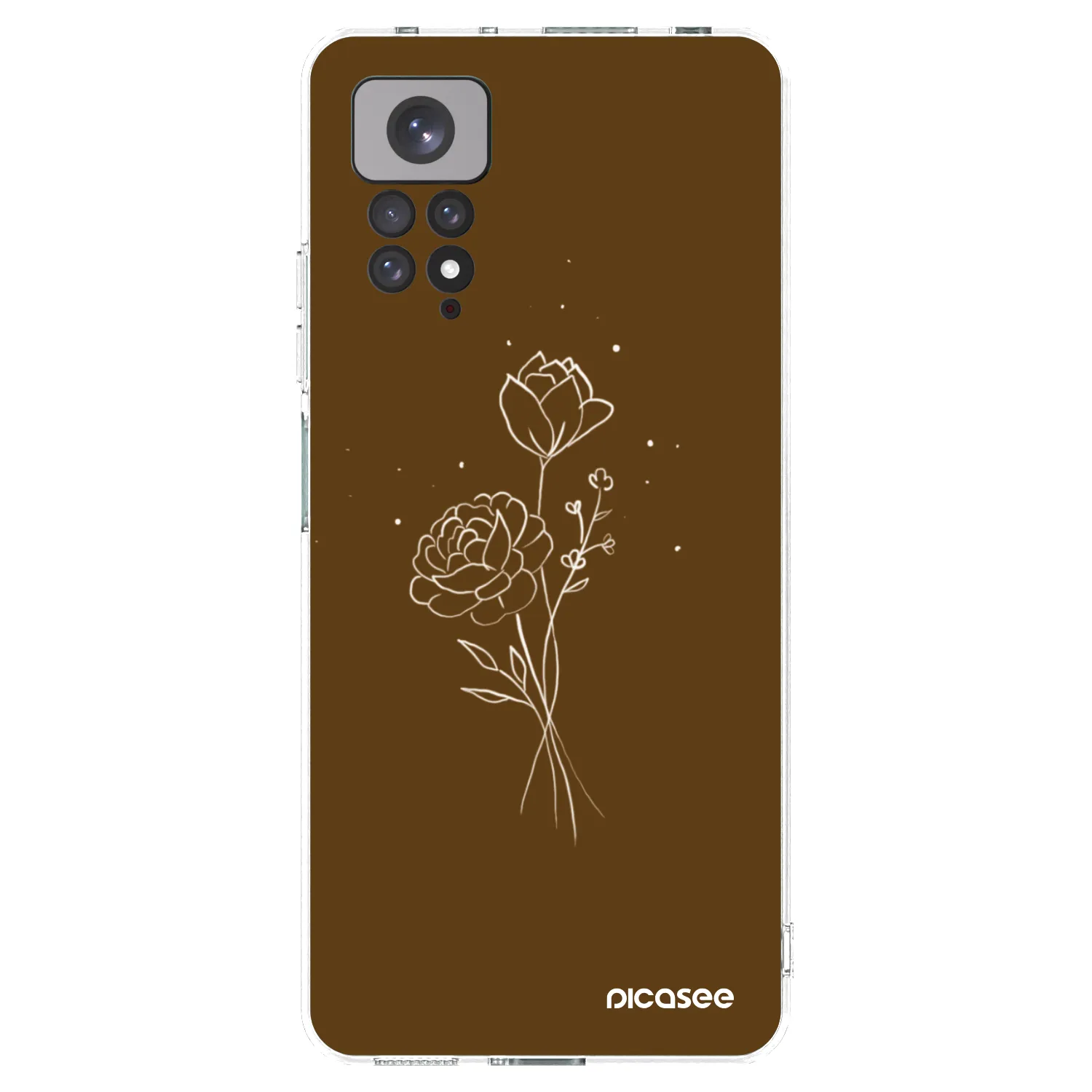 Picasee Xiaomi Redmi Note 11S 4G Hülle - Transparentes Silikon - Brown flowers