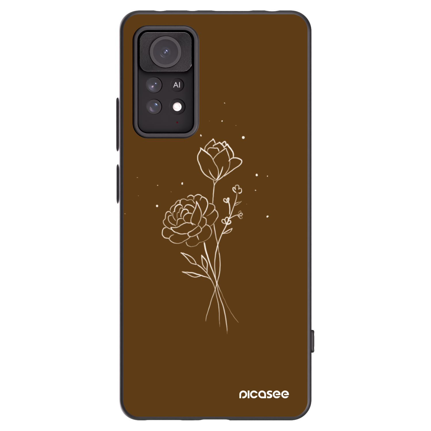 Picasee Xiaomi Redmi Note 11 Pro 5G Hülle - Schwarzes Silikon - Brown flowers