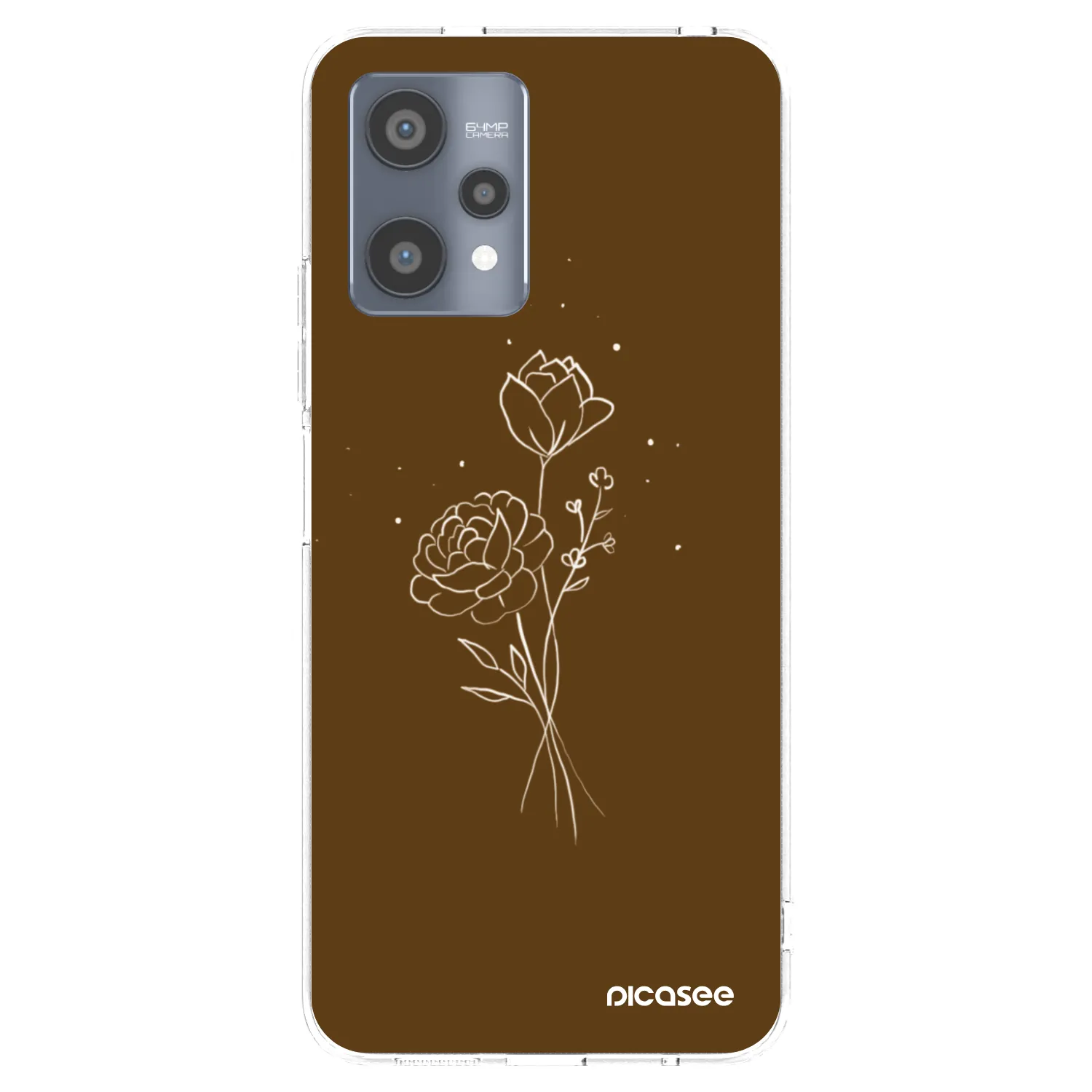 Picasee Realme 9 Pro 5G Hülle - Transparentes Silikon - Brown flowers