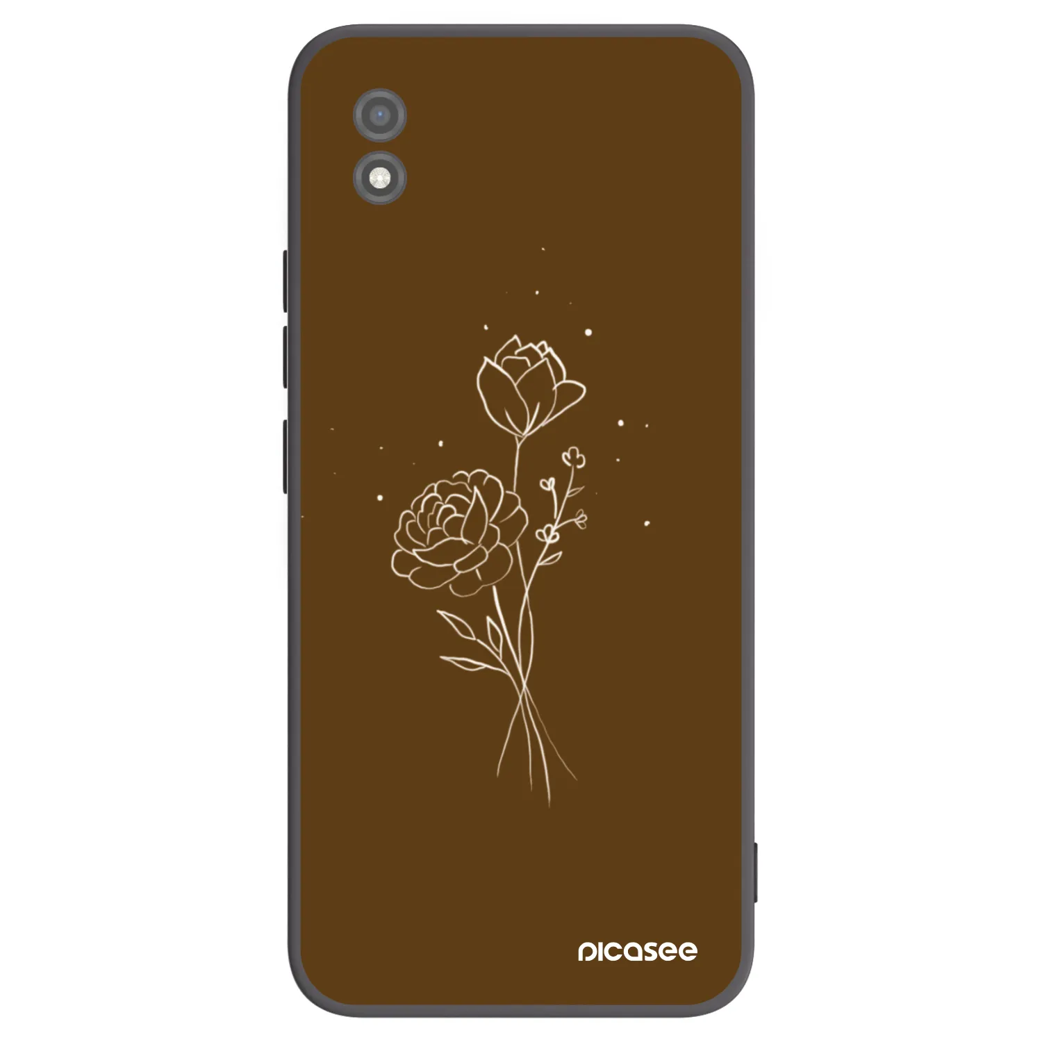 Picasee Realme C11 (2021) Hülle - Schwarzes Silikon - Brown flowers