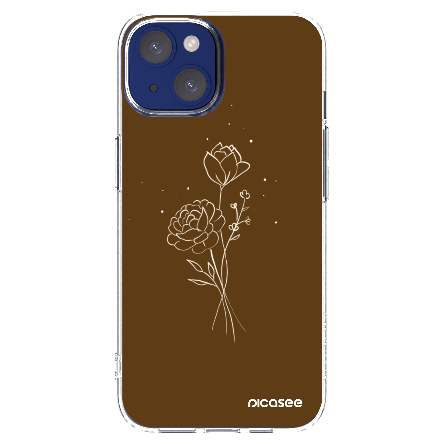Picasee Apple iPhone 14 Hülle - Transparentes Silikon - Brown flowers