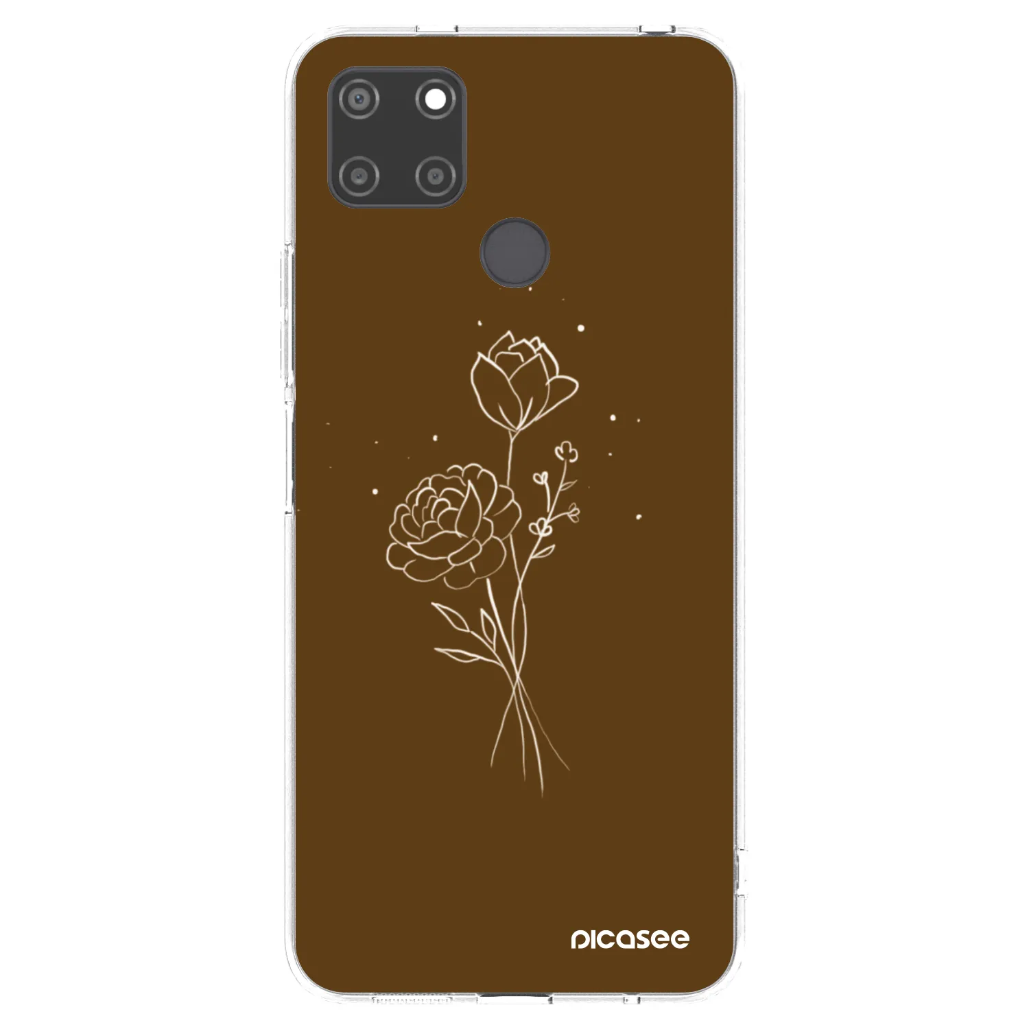 Picasee Realme C21Y Hülle - Transparentes Silikon - Brown flowers