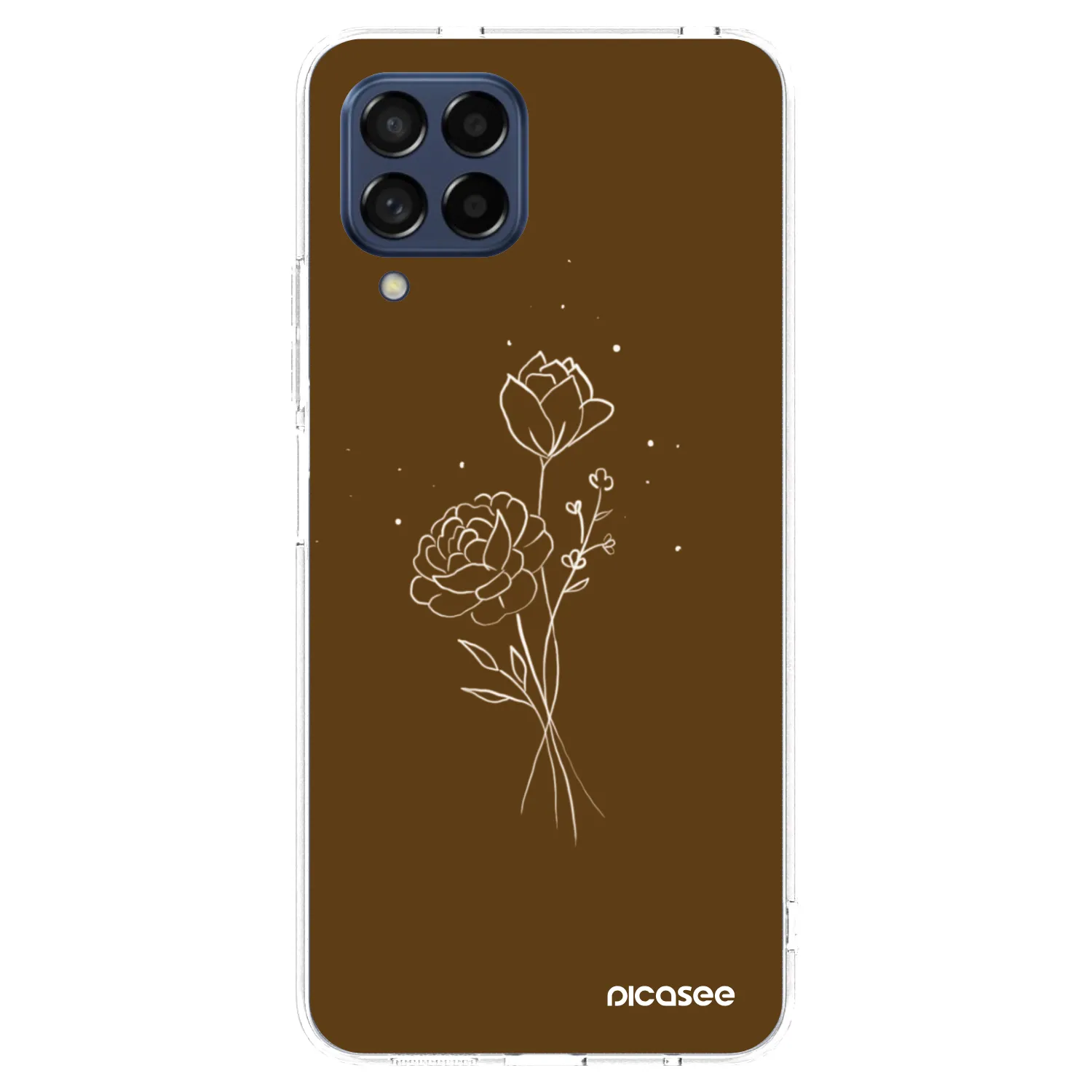 Picasee Samsung Galaxy M53 5G Hülle - Transparentes Silikon - Brown flowers