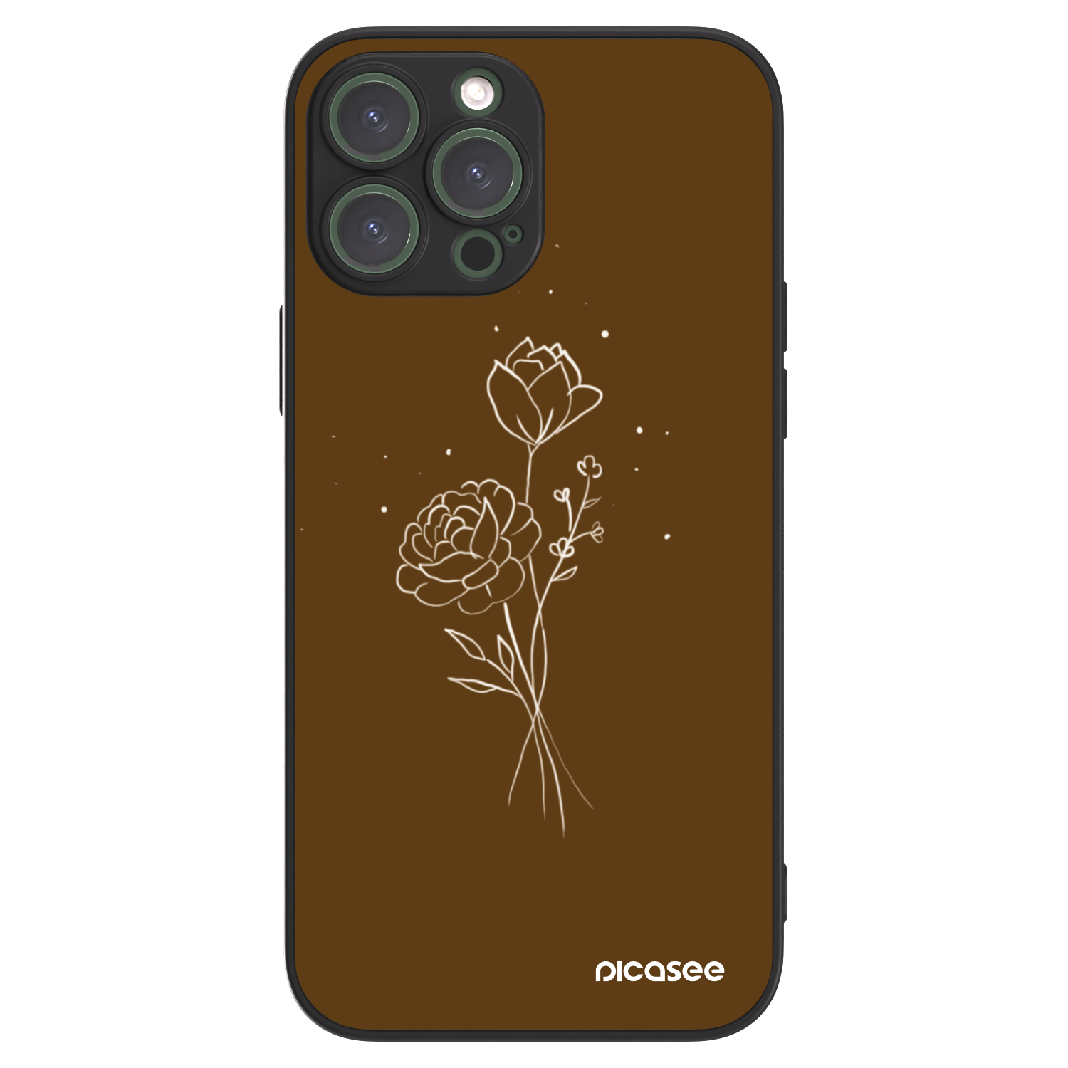 Picasee ULTIMATE CASE MagSafe für Apple iPhone 13 Pro Max - Brown flowers