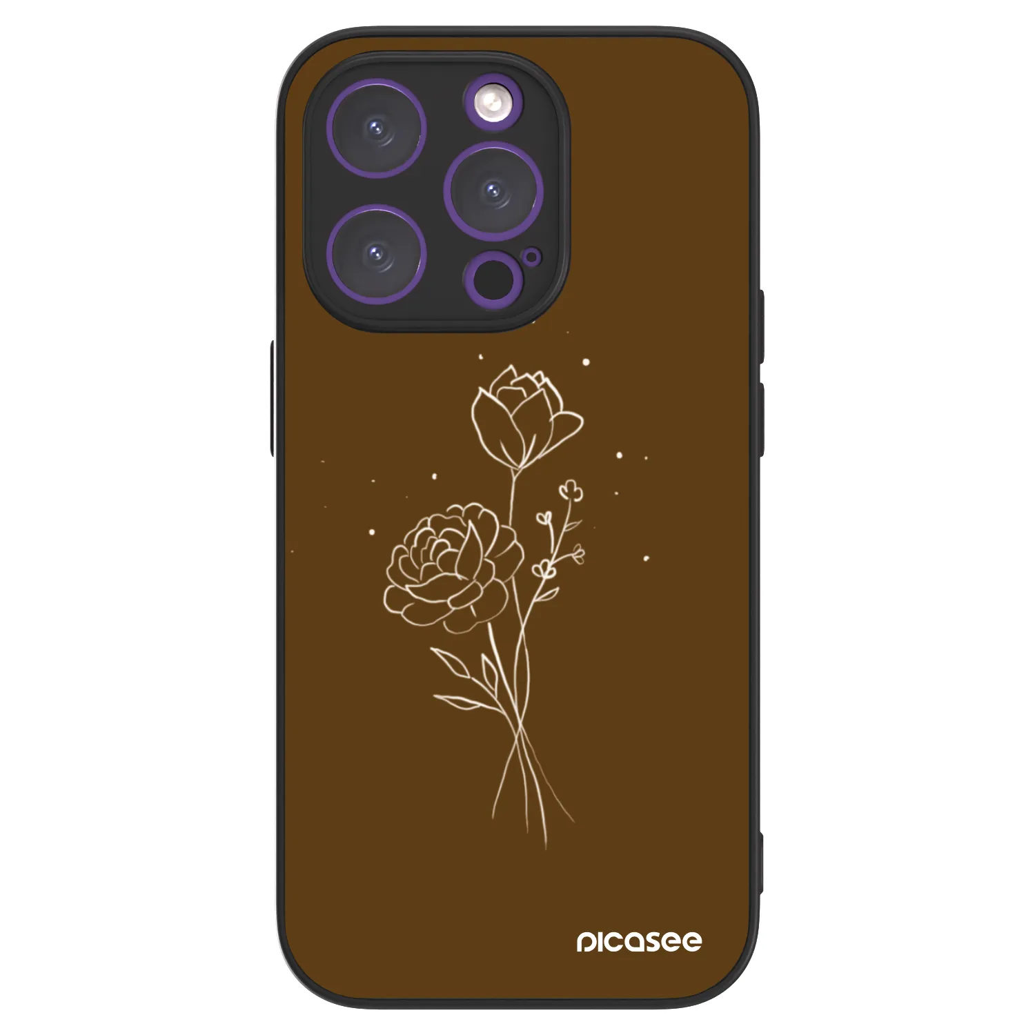 Picasee ULTIMATE CASE MagSafe für Apple iPhone 14 Pro - Brown flowers