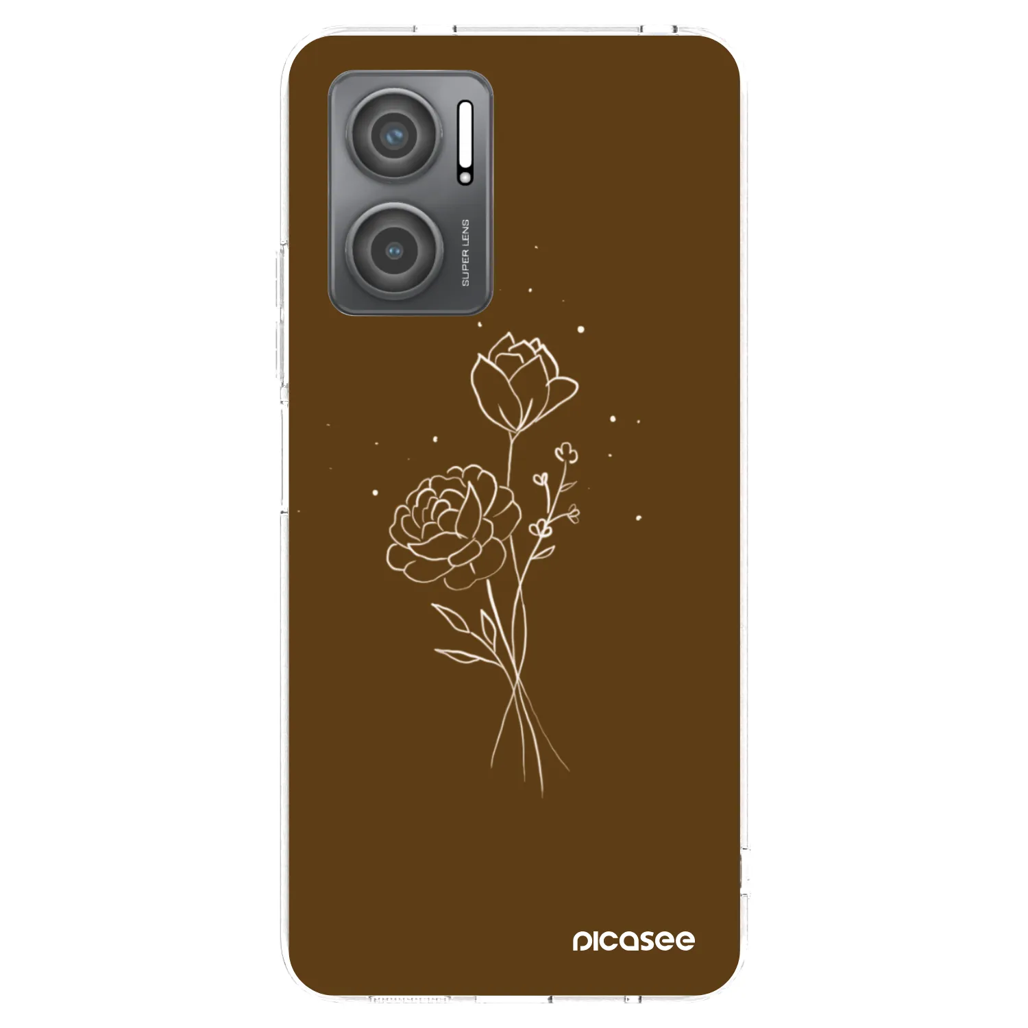 Picasee Xiaomi Redmi 10 5G Hülle - Transparentes Silikon - Brown flowers