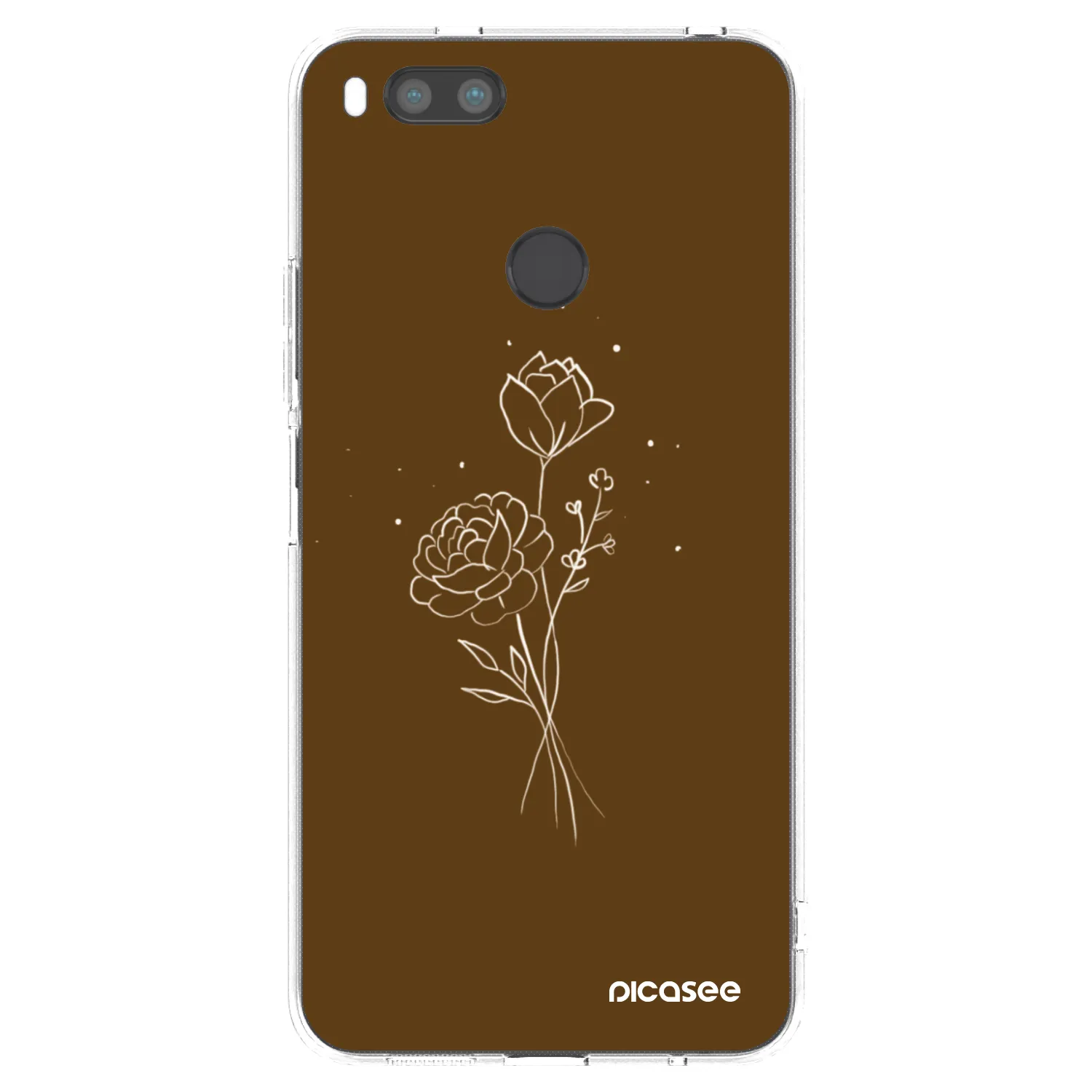 Picasee Xiaomi Redmi A1 Hülle - Transparentes Silikon - Brown flowers