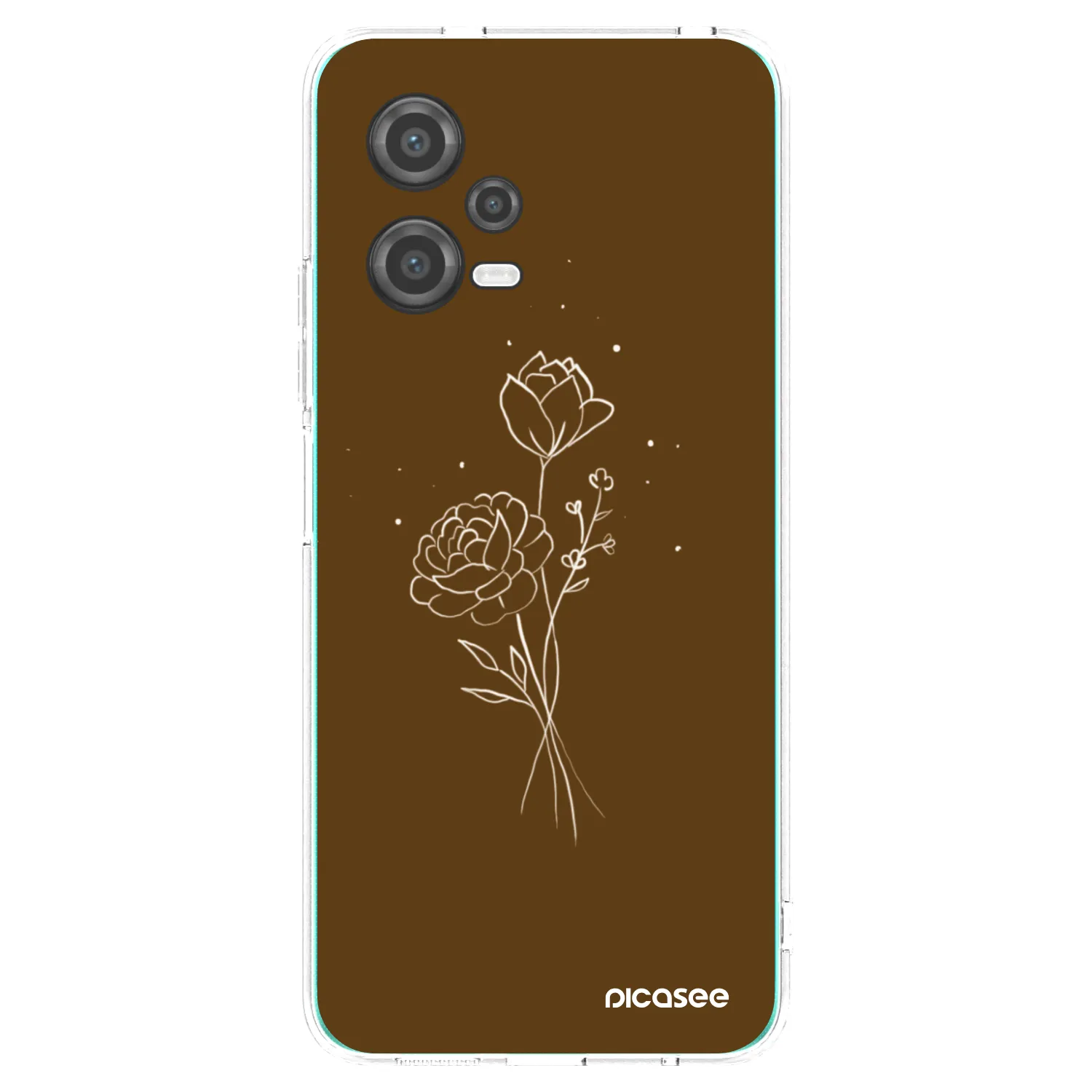 Picasee Xiaomi Poco X5 Hülle - Transparentes Silikon - Brown flowers
