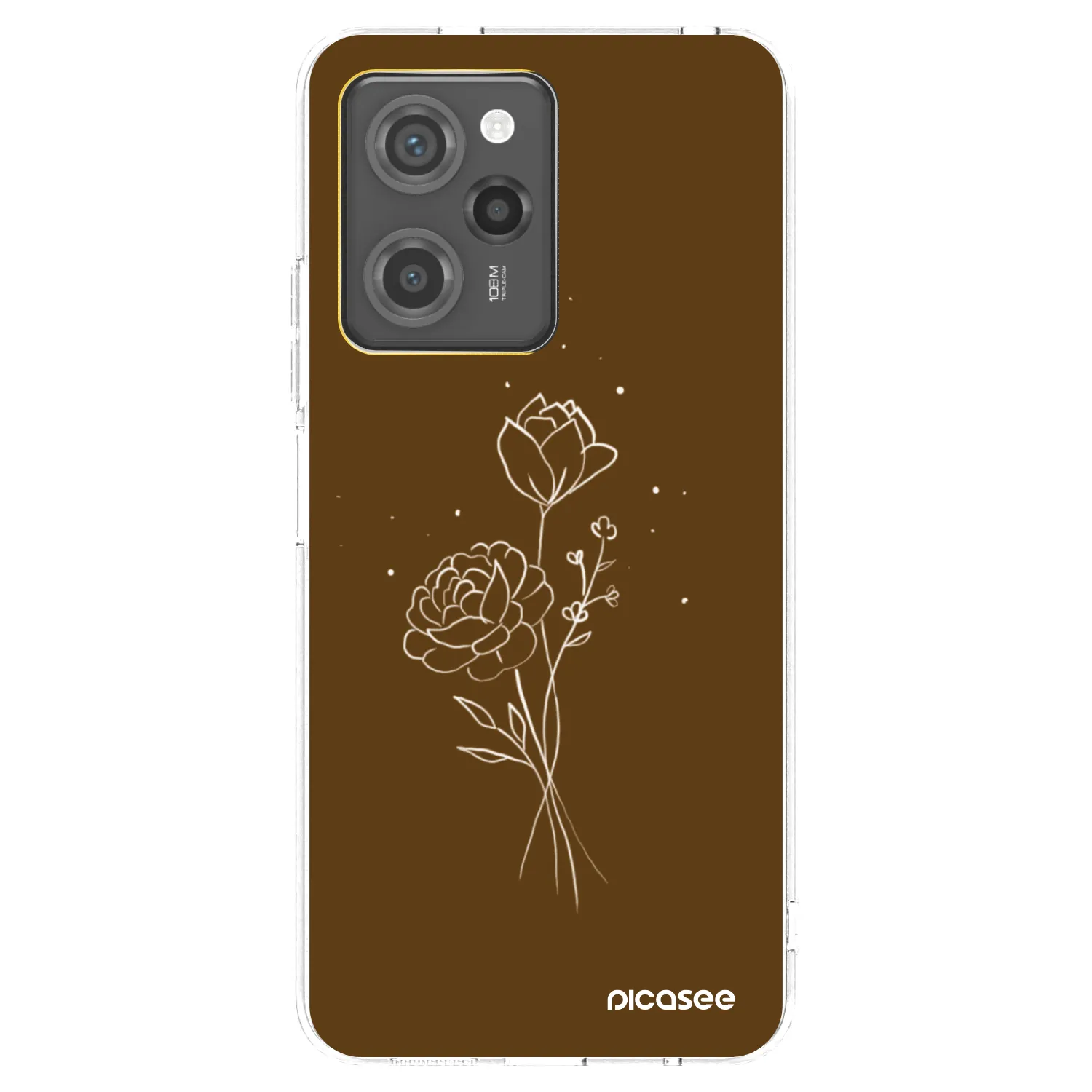 Picasee Xiaomi Poco X5 Pro Hülle - Transparentes Silikon - Brown flowers