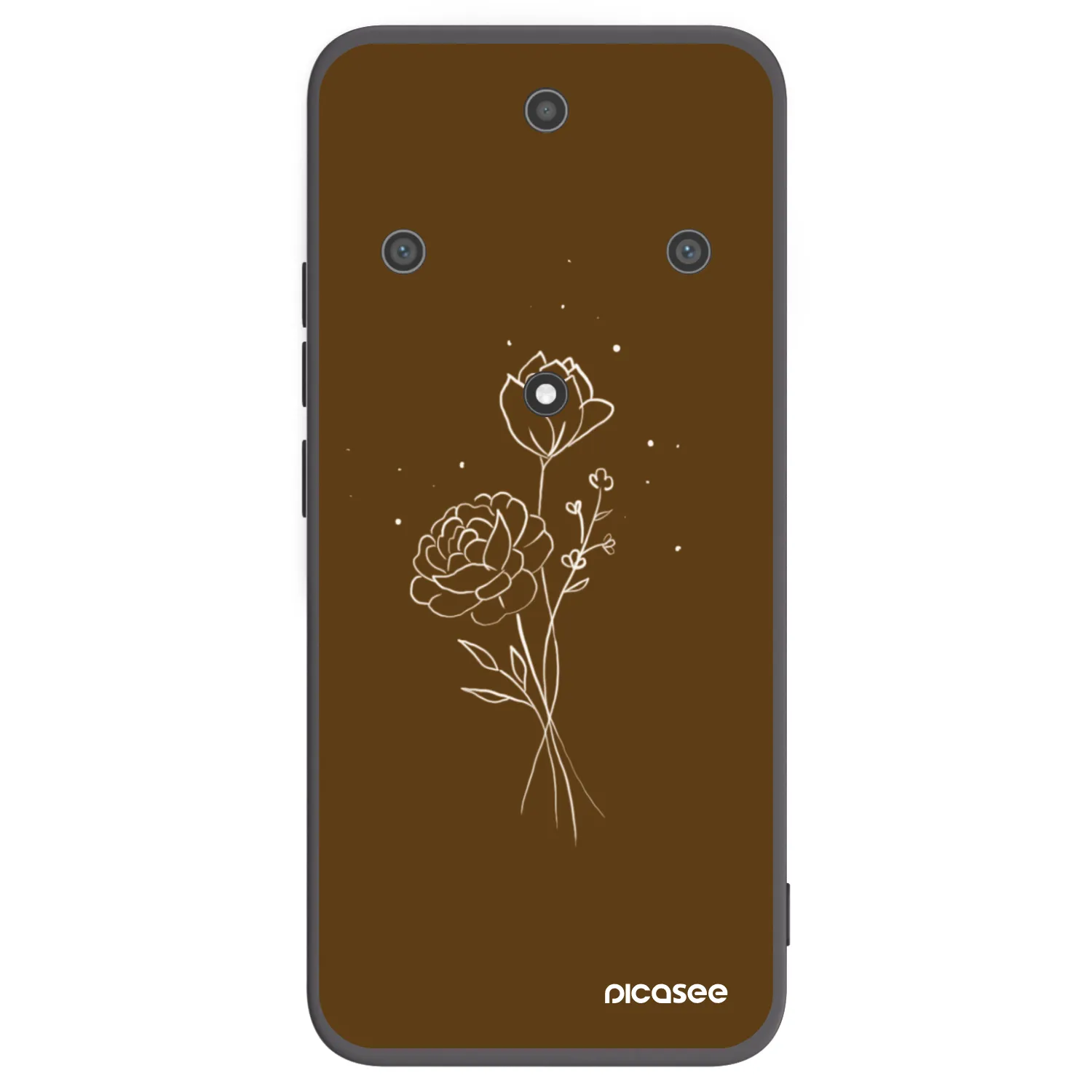 Picasee Honor Magic5 Lite 5G Hülle - Schwarzes Silikon - Brown flowers