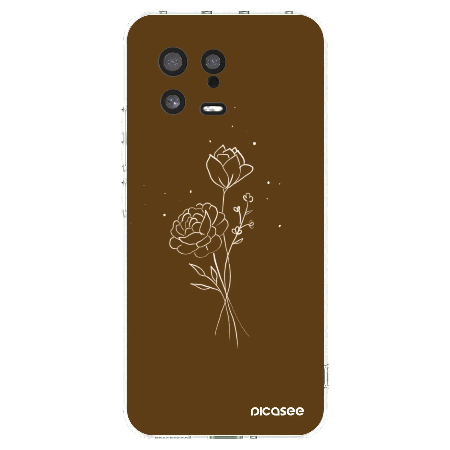 Picasee Xiaomi 13 Hülle - Transparentes Silikon - Brown flowers