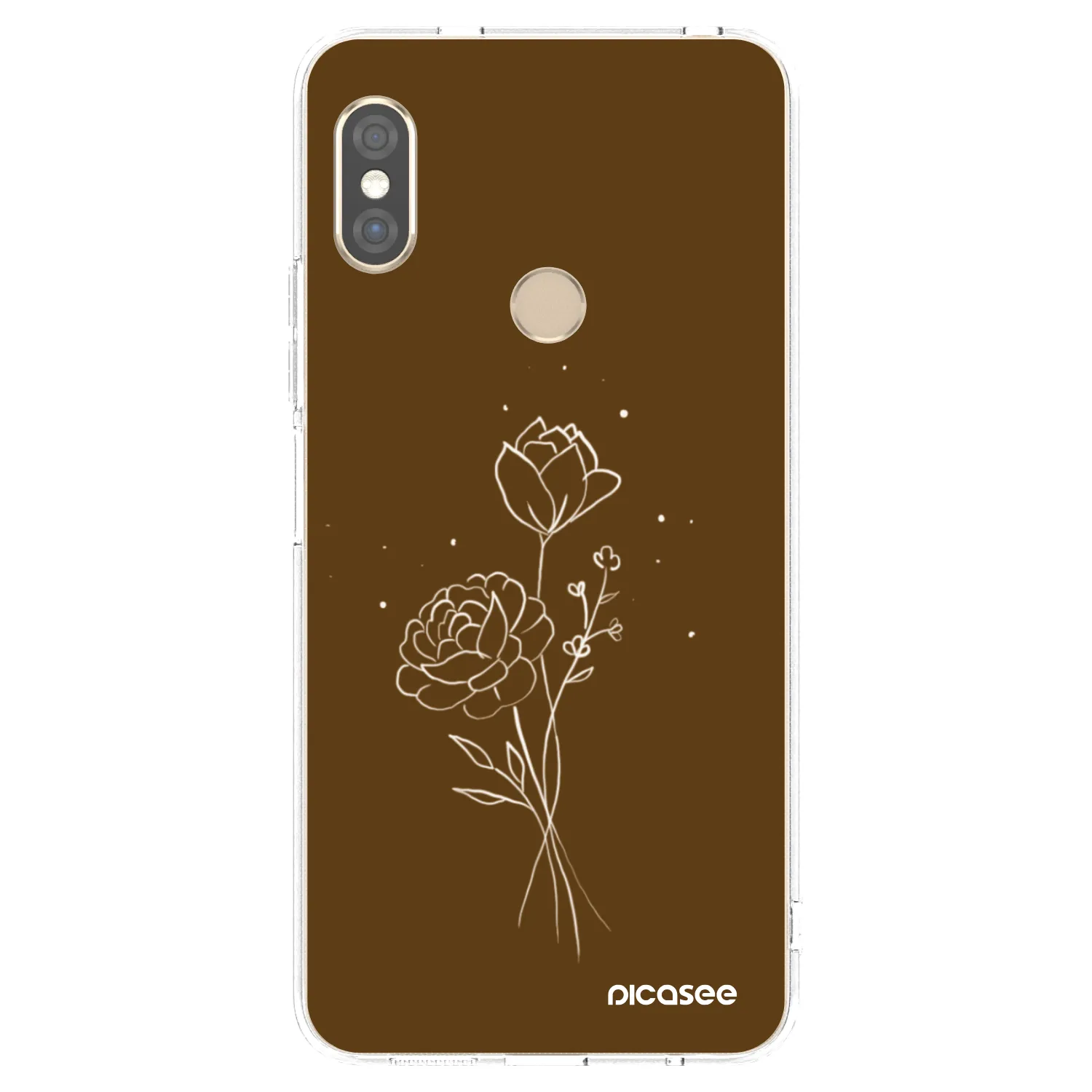 Picasee Xiaomi Redmi Note 5 Global Hülle - Transparentes Silikon - Brown flowers