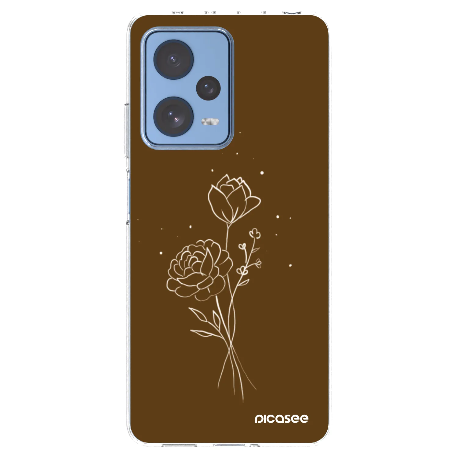 Picasee Xiaomi Redmi Note 12 Pro 5G Hülle - Transparentes Silikon - Brown flowers