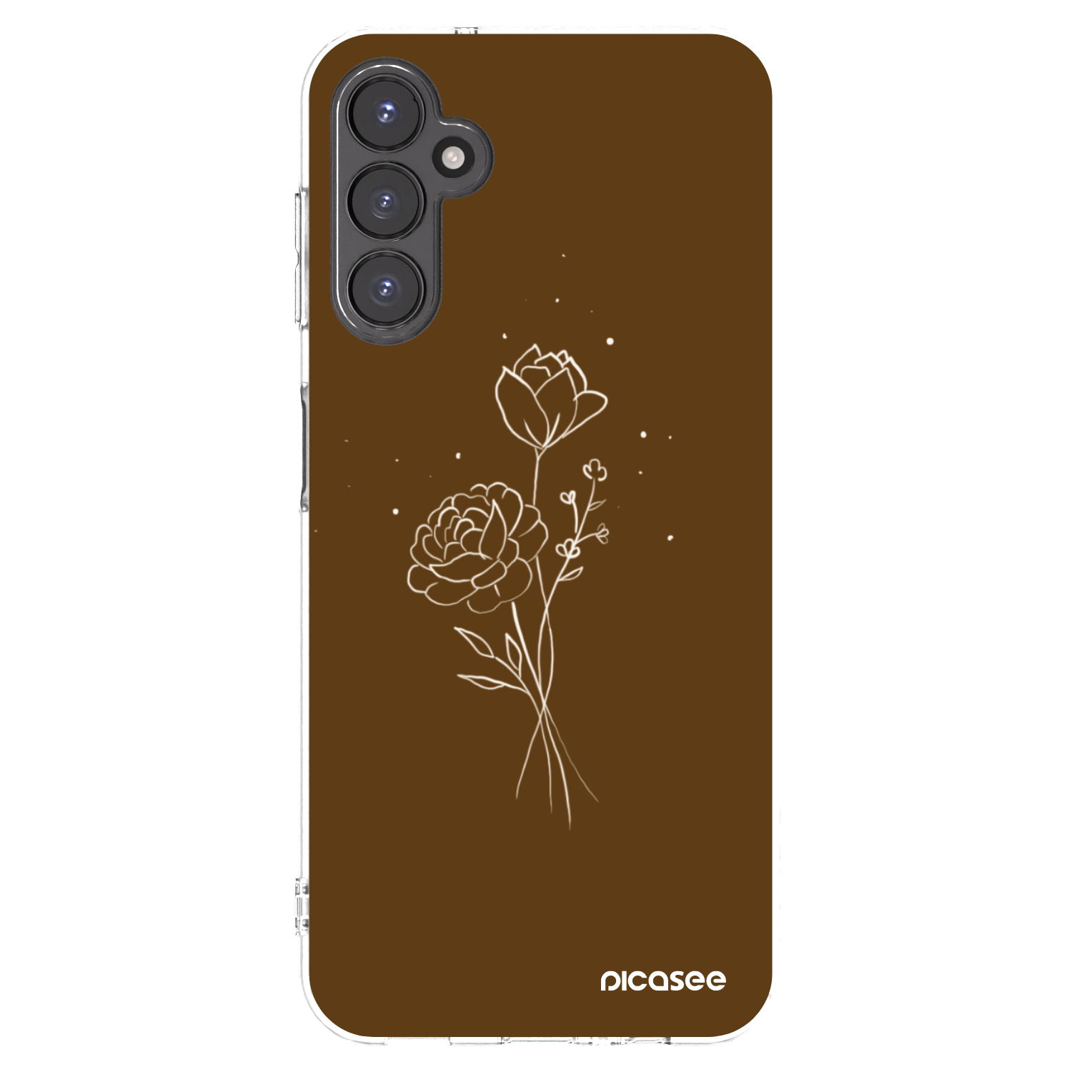 Picasee Samsung Galaxy A14 4G A145R Hülle - Transparentes Silikon - Brown flowers