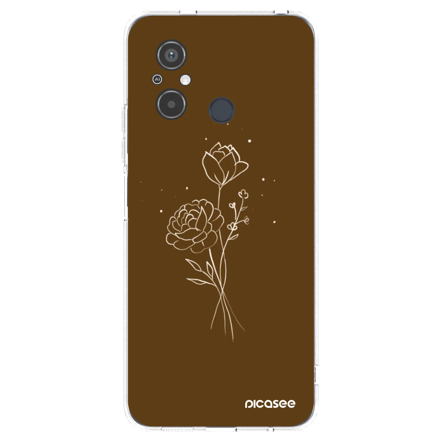 Picasee Xiaomi Redmi 12C Hülle - Transparentes Silikon - Brown flowers