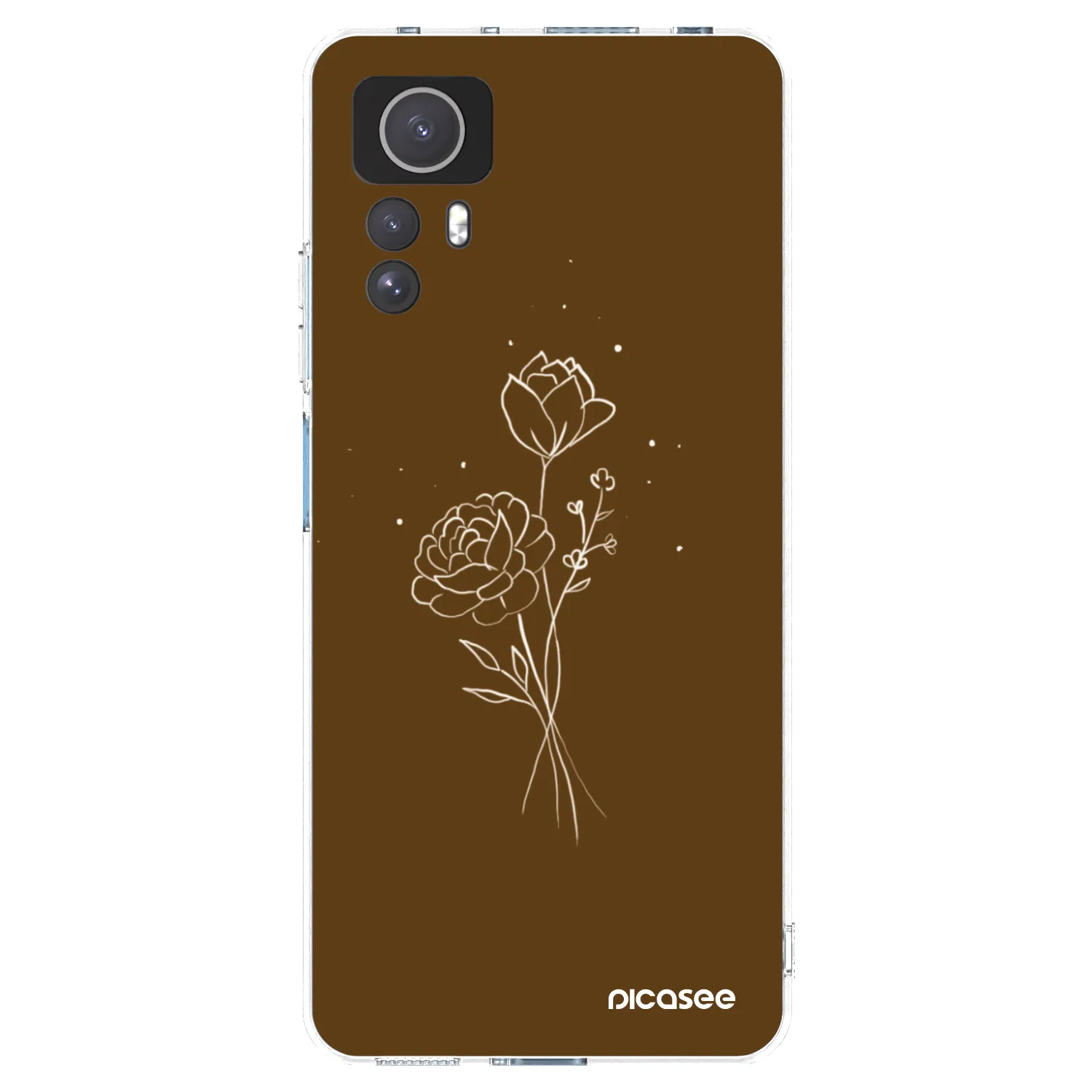 Picasee Xiaomi Redmi Note 12S Hülle - Transparentes Silikon - Brown flowers