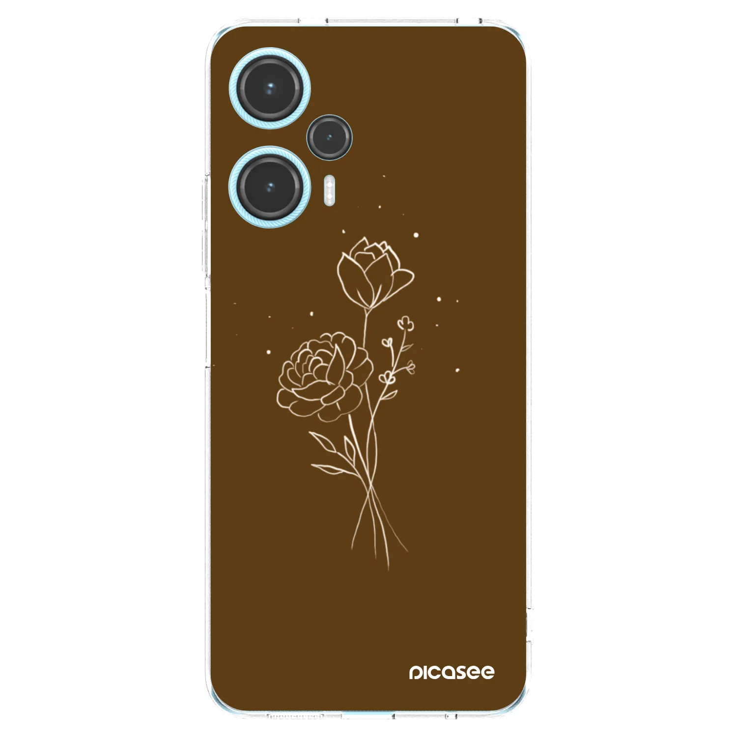 Picasee Xiaomi Poco F5 Hülle - Transparentes Silikon - Brown flowers
