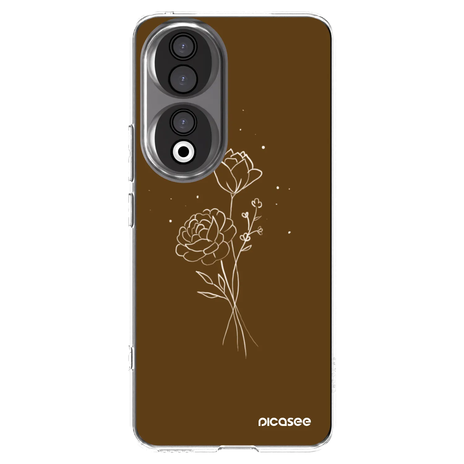 Picasee Honor 90 5G Hülle - Transparentes Silikon - Brown flowers