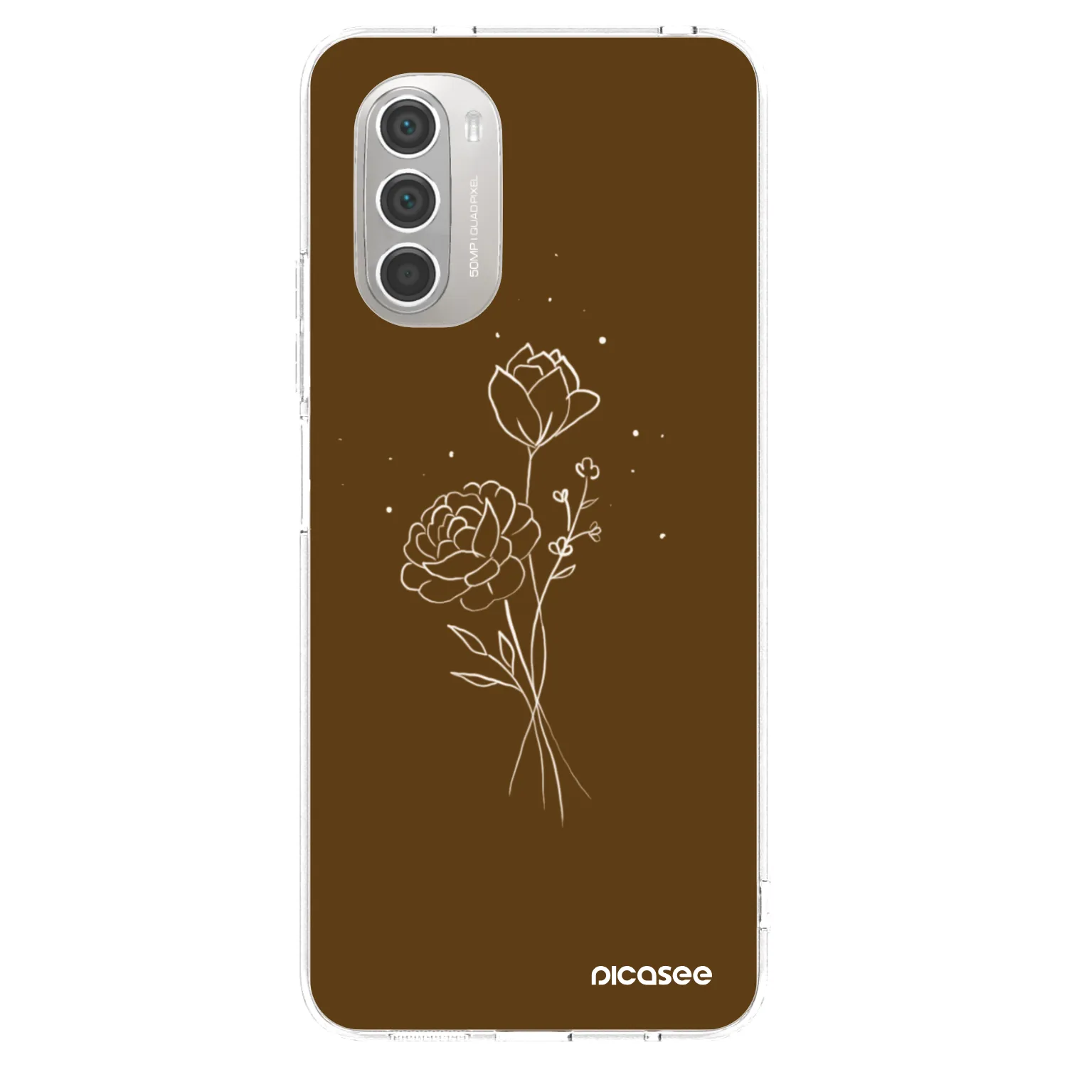 Picasee Motorola Moto G51 Hülle - Transparentes Silikon - Brown flowers