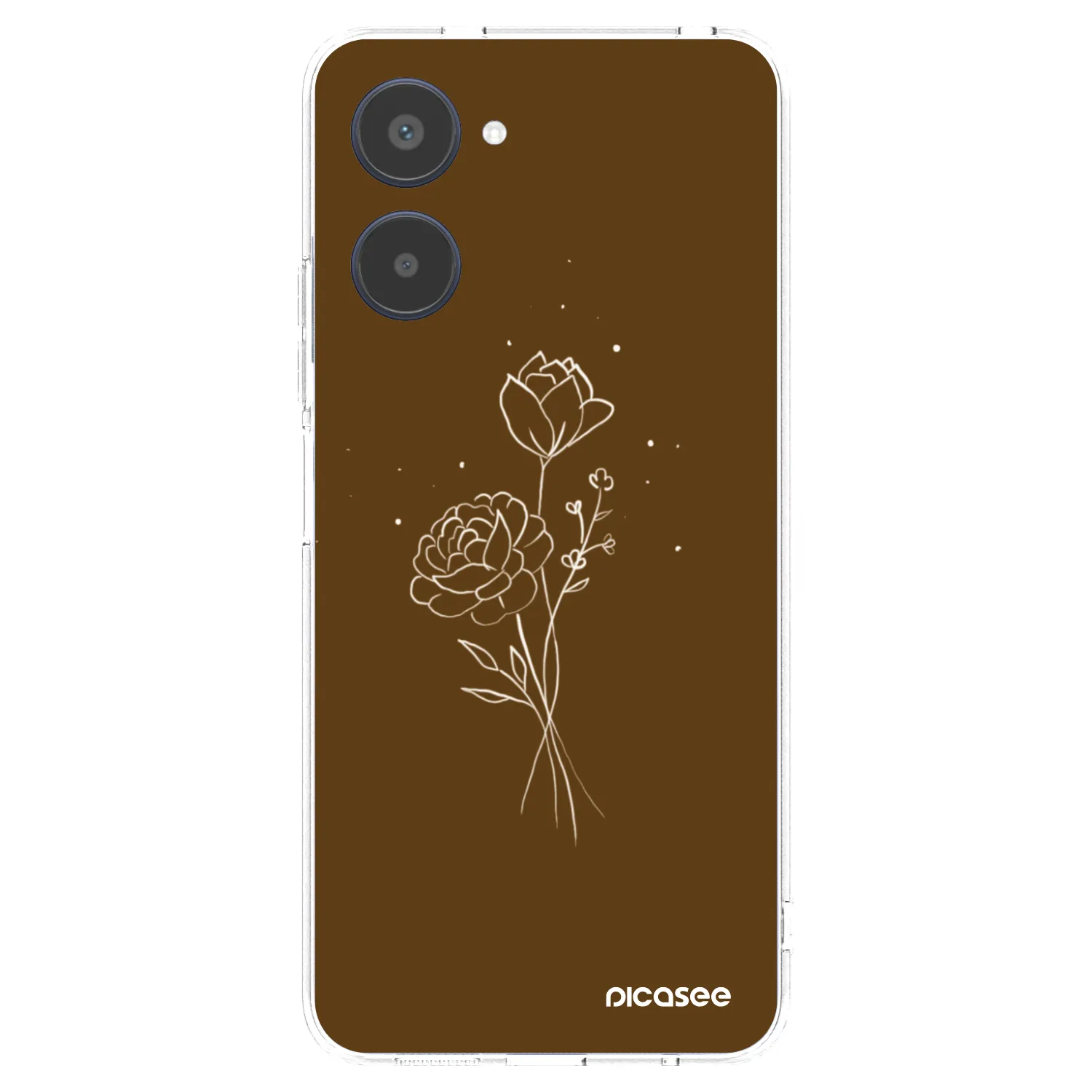 Picasee Realme 10 4G Hülle - Transparentes Silikon - Brown flowers