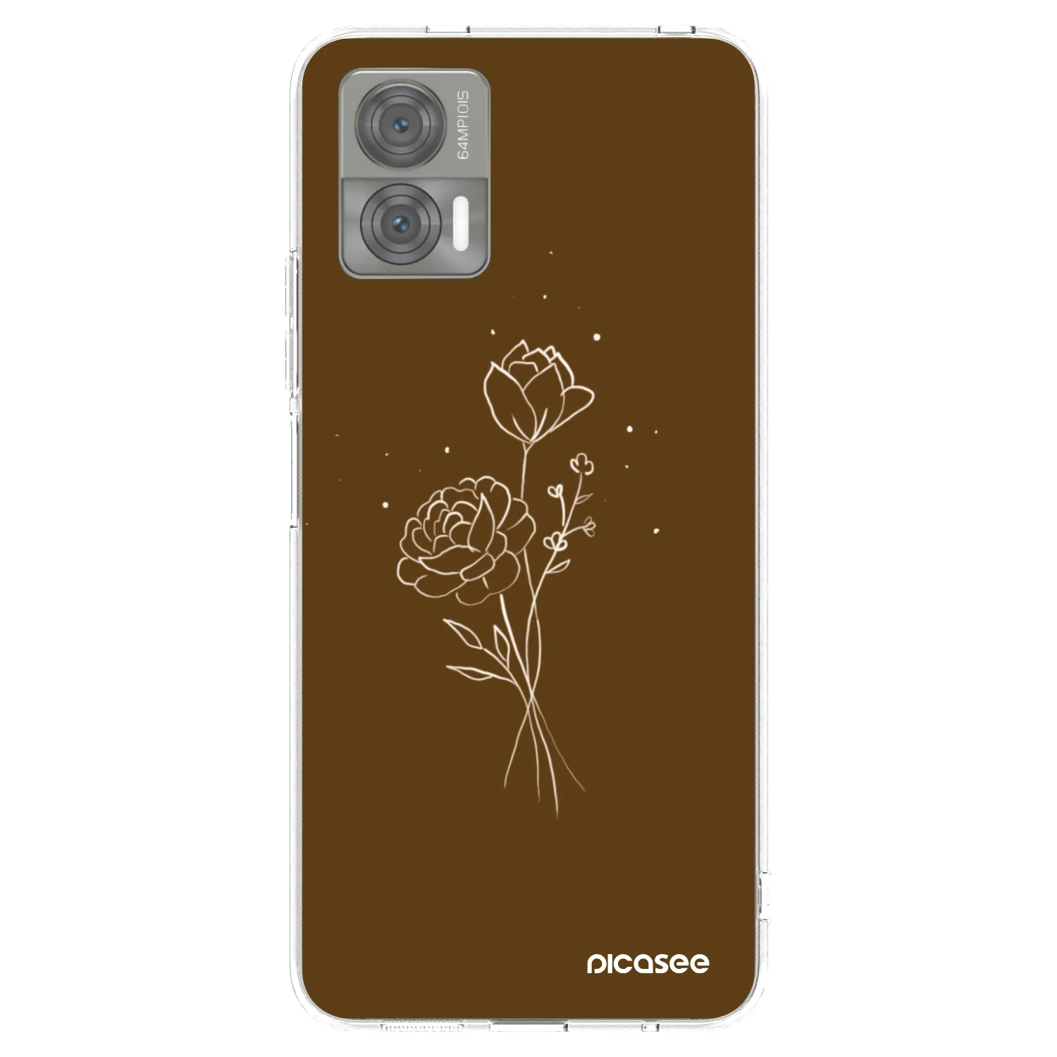 Picasee Motorola Edge 30 Neo Hülle - Transparentes Silikon - Brown flowers