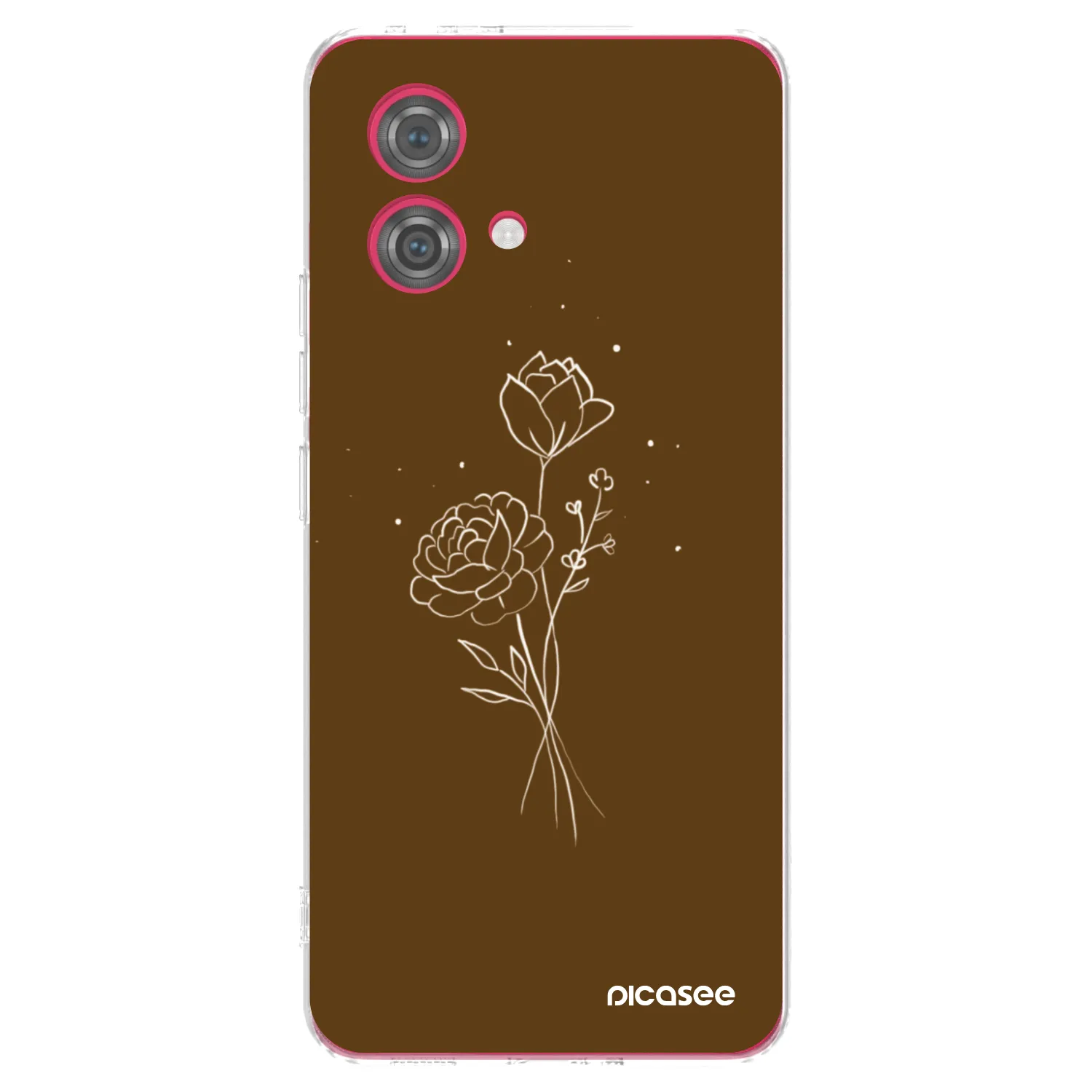 Picasee Motorola Moto G84 5G Hülle - Transparentes Silikon - Brown flowers