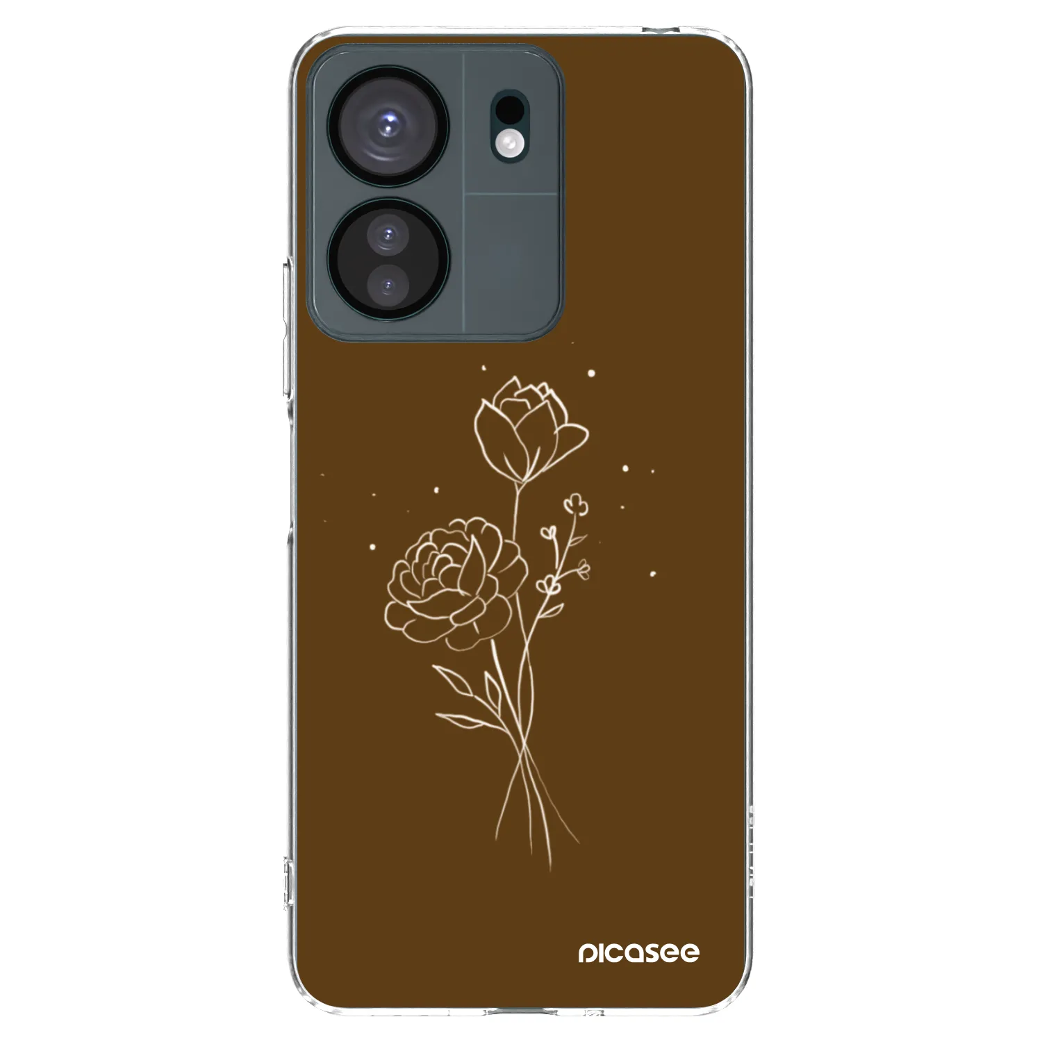 Picasee Xiaomi Redmi 13C 4G Hülle - Transparentes Silikon - Brown flowers