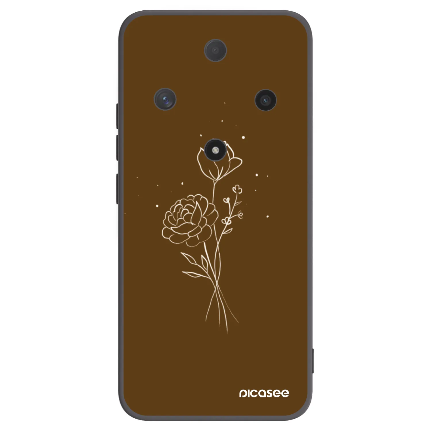 Picasee Honor Magic6 Lite 5G Hülle - Schwarzes Silikon - Brown flowers