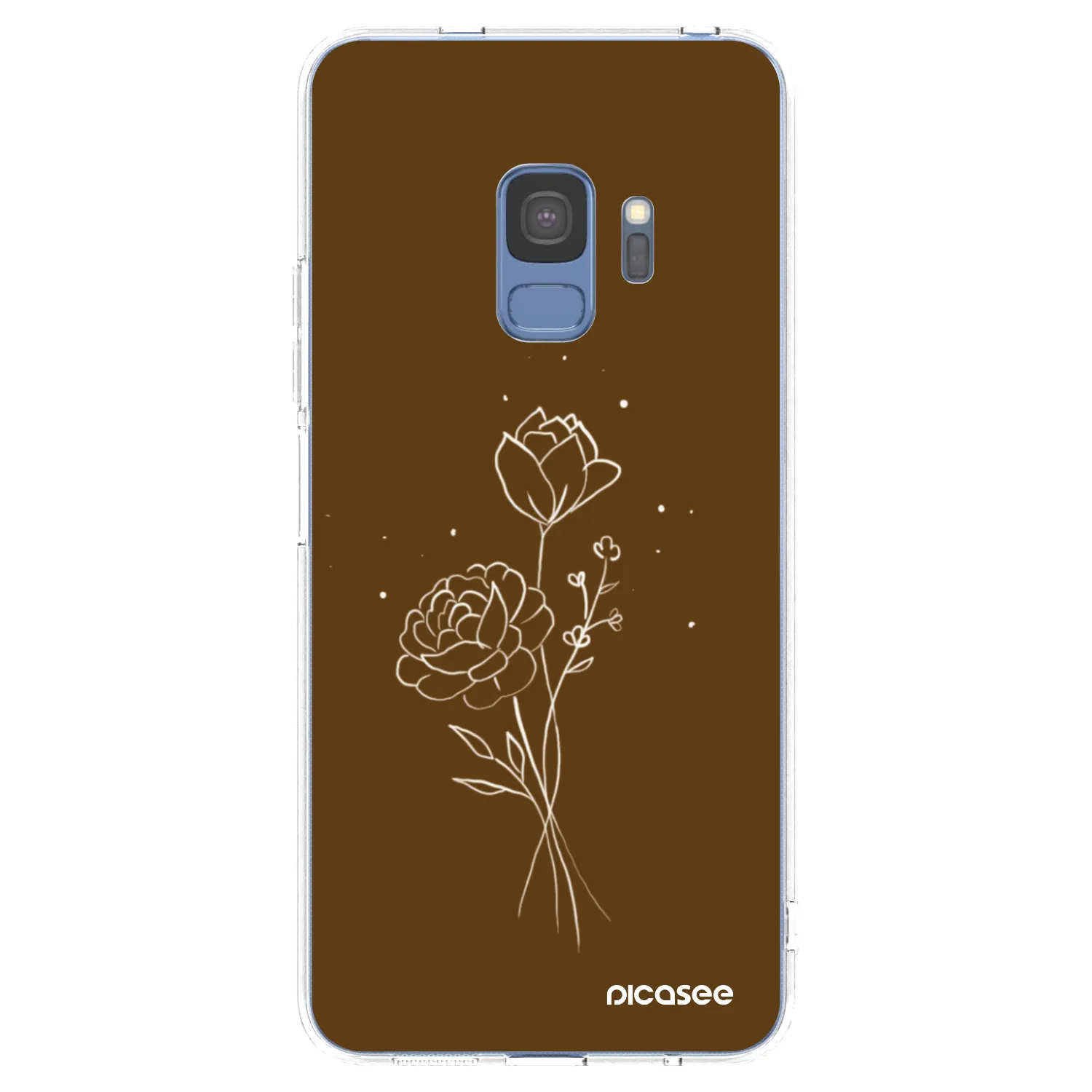 Picasee Samsung Galaxy S9 G960F Hülle - Transparentes Silikon - Brown flowers