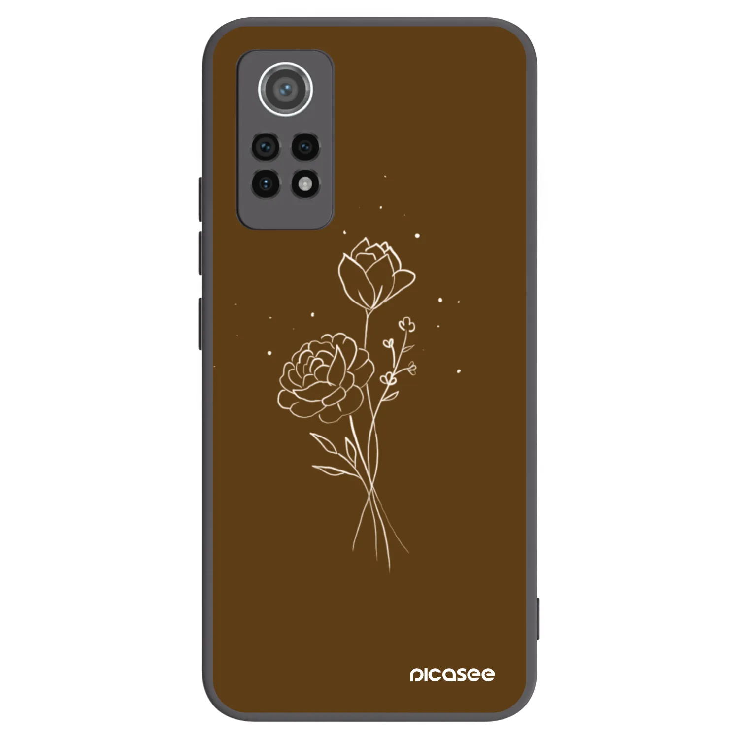 Picasee Xiaomi Redmi Note 12 Pro 4G Hülle - Schwarzes Silikon - Brown flowers