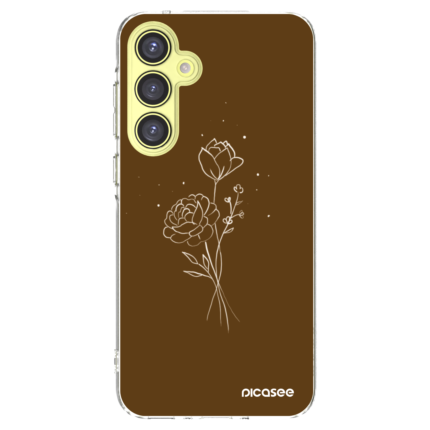 Picasee Samsung Galaxy A35 5G A356B Hülle - Transparentes Silikon - Brown flowers