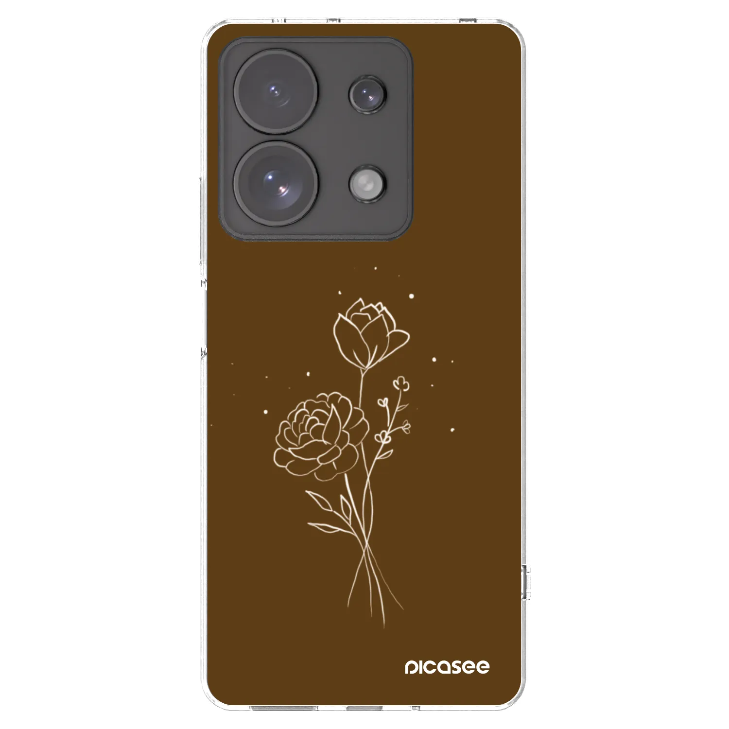 Picasee Xiaomi Redmi Note 13 Pro 4G Hülle - Transparentes Silikon - Brown flowers