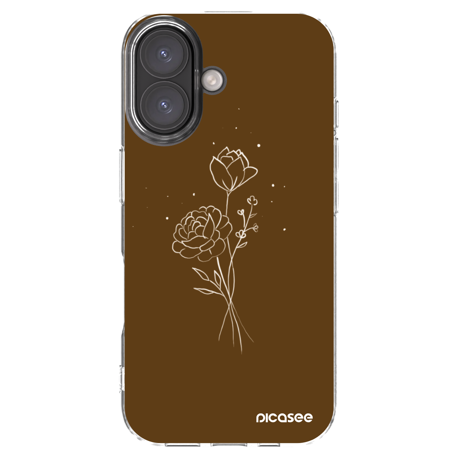 Picasee Apple iPhone 16 Hülle - Transparentes Silikon - Brown flowers