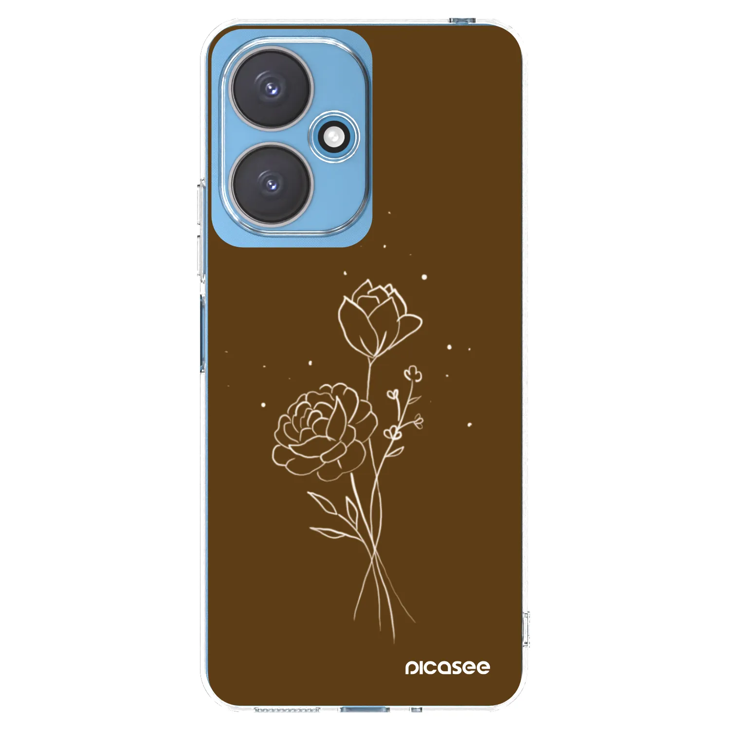 Picasee Xiaomi Redmi 13C 5G Hülle - Transparentes Silikon - Brown flowers