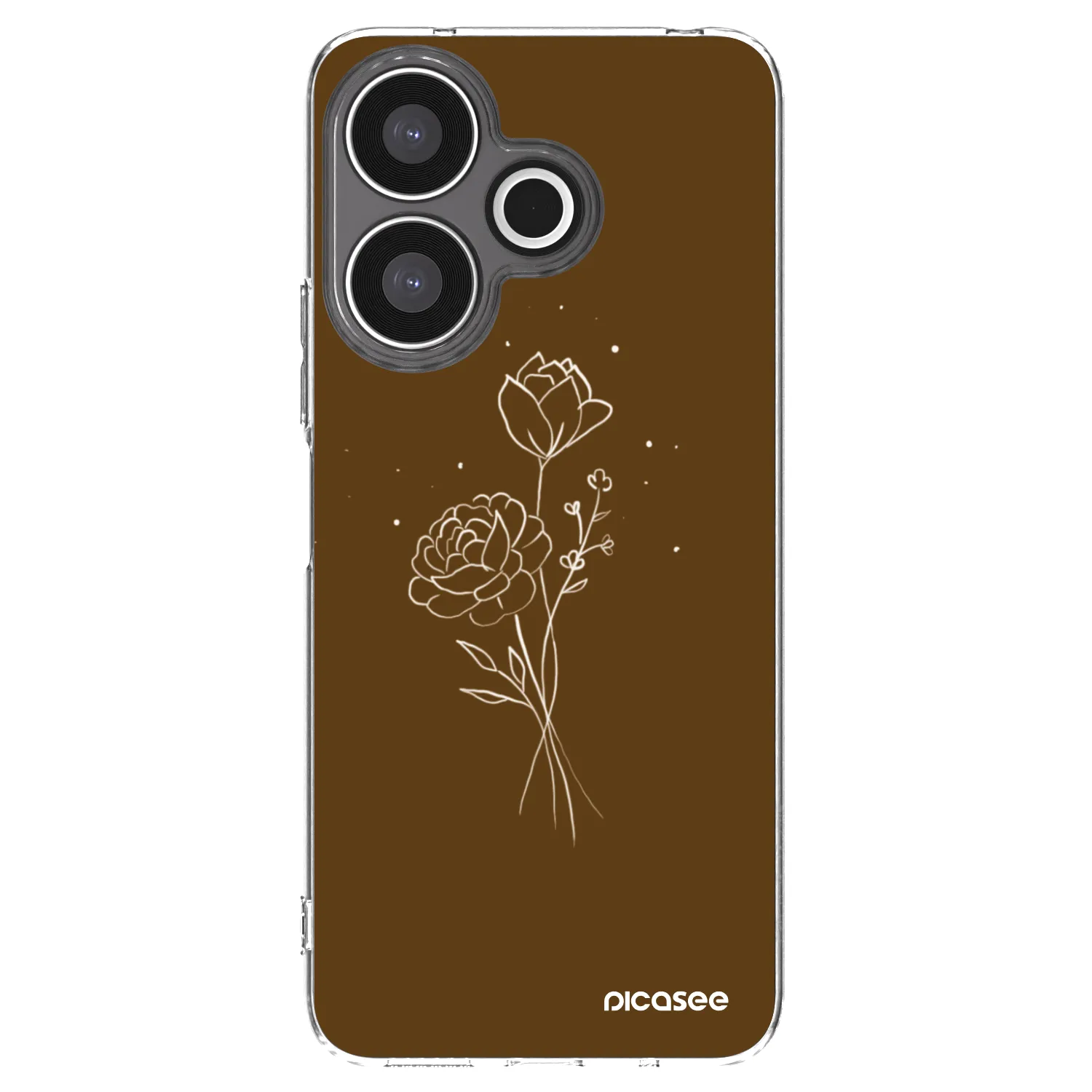 Picasee Xiaomi Redmi 13 4G Hülle - Transparentes Silikon - Brown flowers