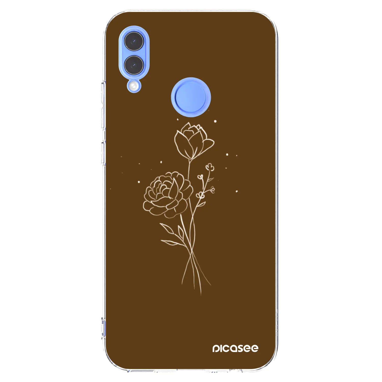 Picasee Honor 10 Lite Hülle - Transparentes Silikon - Brown flowers
