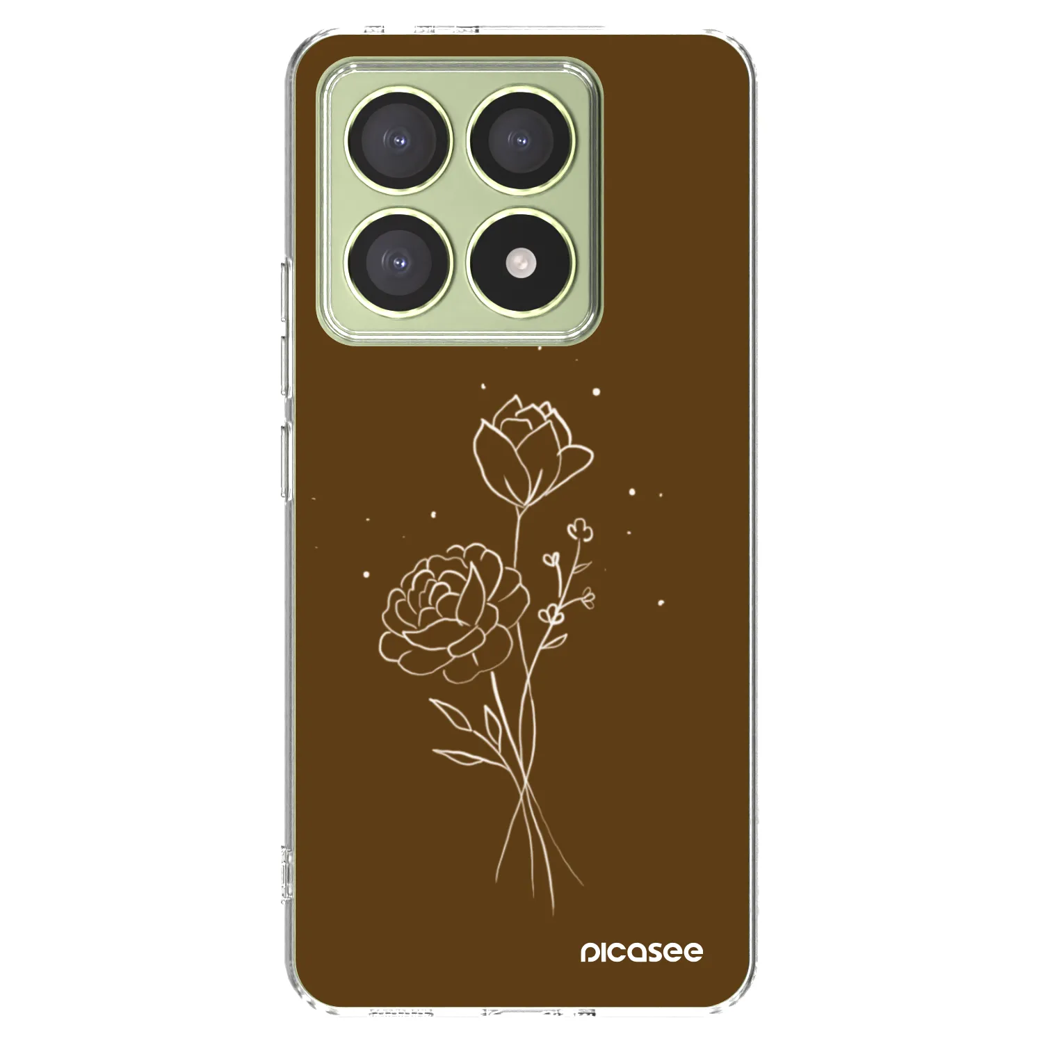 Picasee Xiaomi 14T Hülle - Transparentes Silikon - Brown flowers