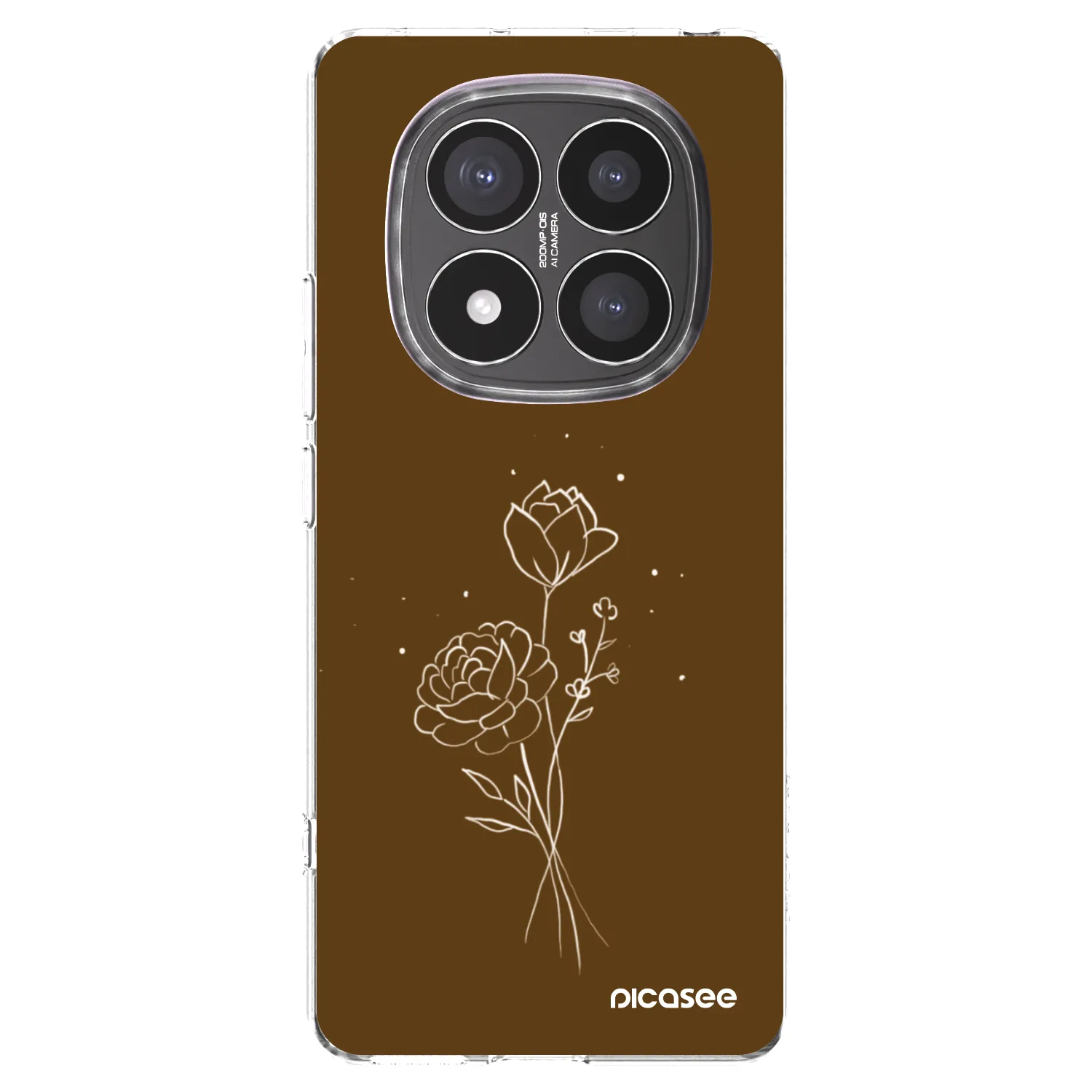 Picasee Xiaomi Redmi Note 14 Pro+ 5G Hülle - Transparentes Silikon - Brown flowers