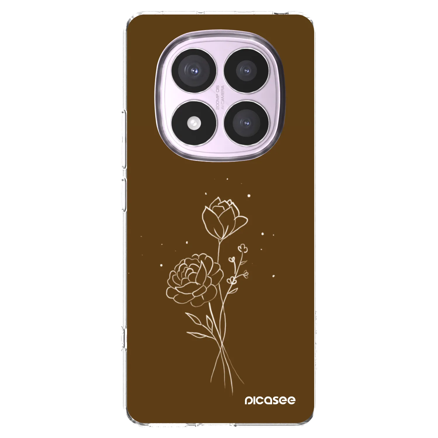 Picasee Xiaomi Redmi Note 14 Pro 5G Hülle - Transparentes Silikon - Brown flowers