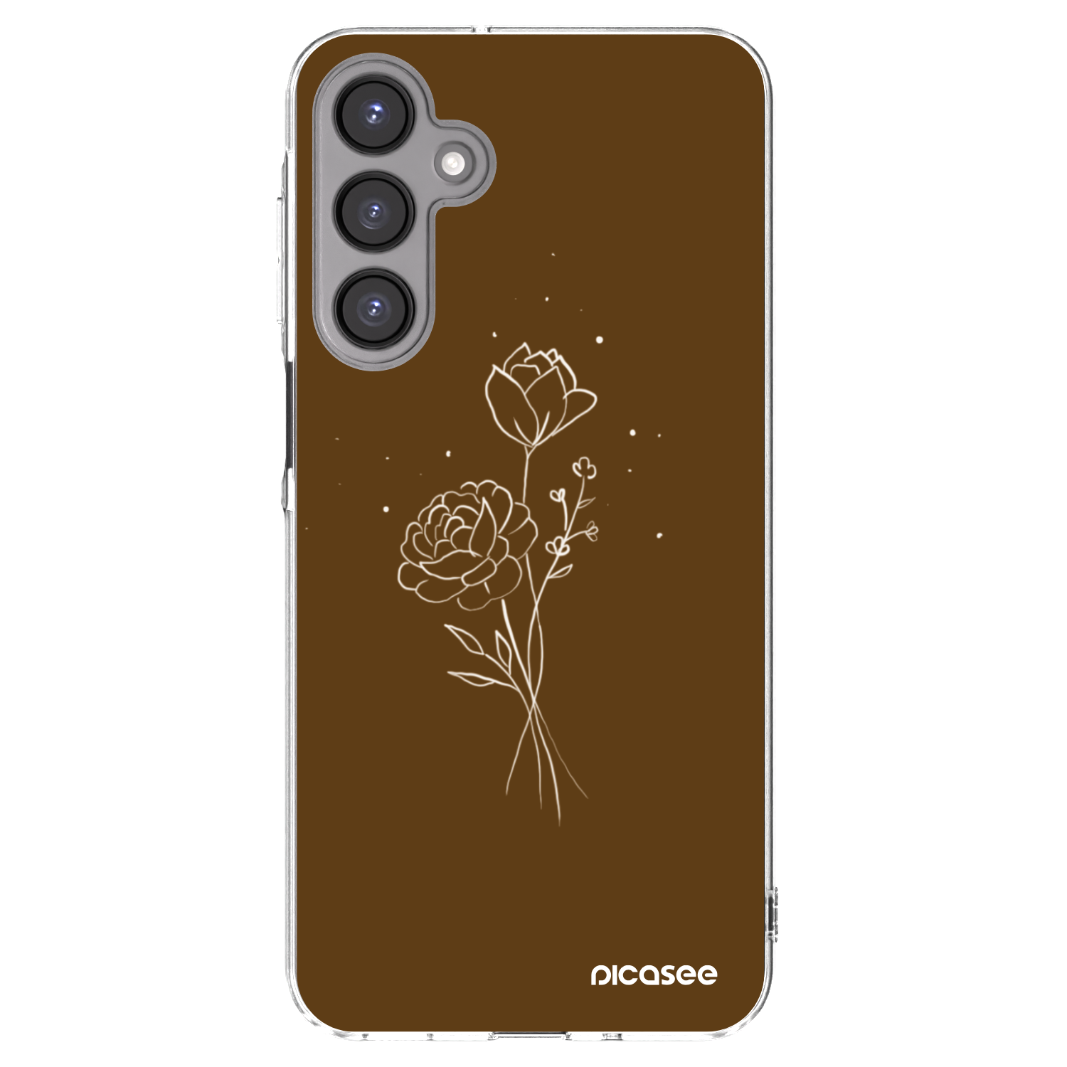 Picasee Samsung Galaxy A16 5G Hülle - Transparentes Silikon - Brown flowers